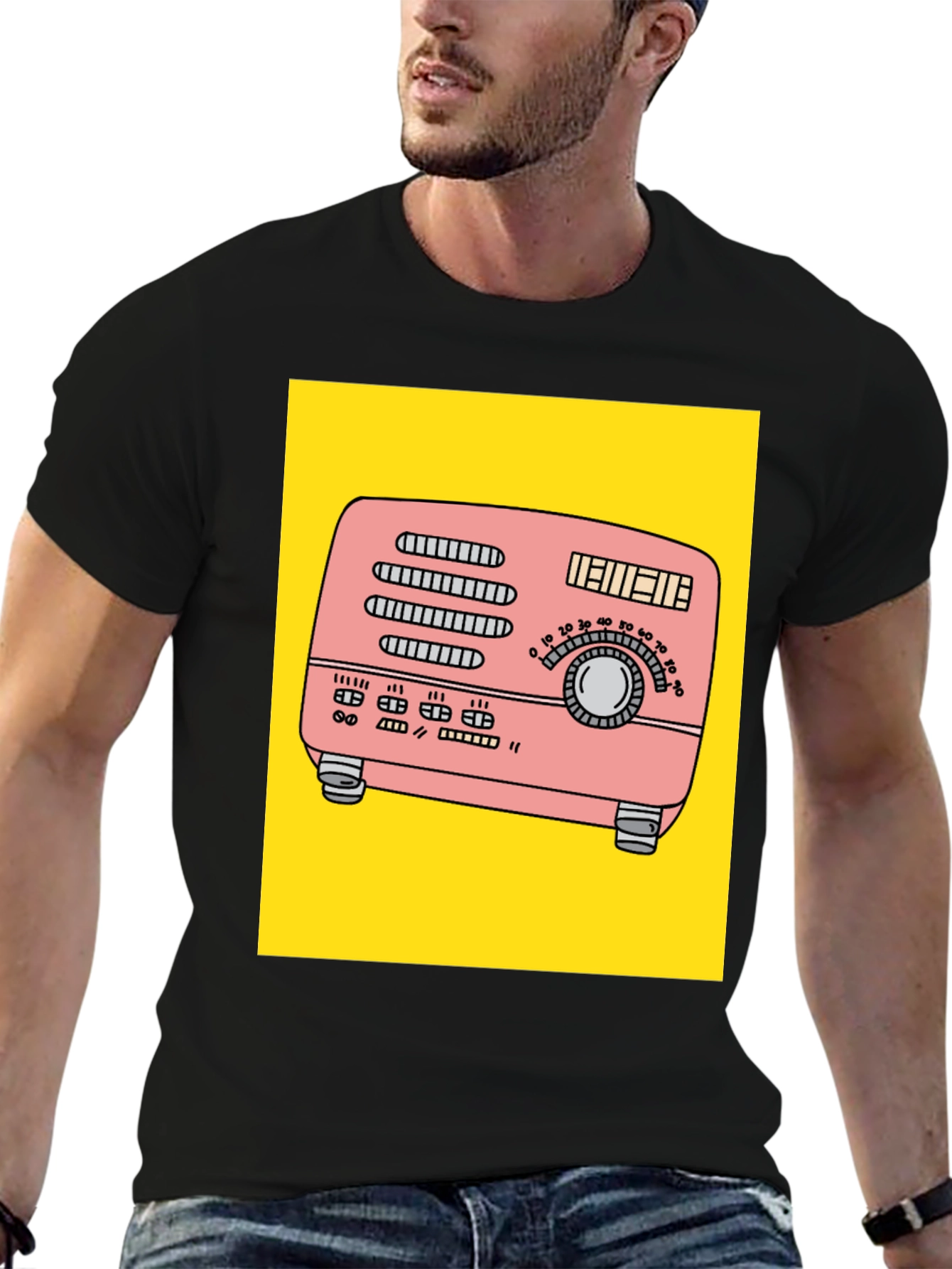 Retro Radio Graphic T-Shirt - 6