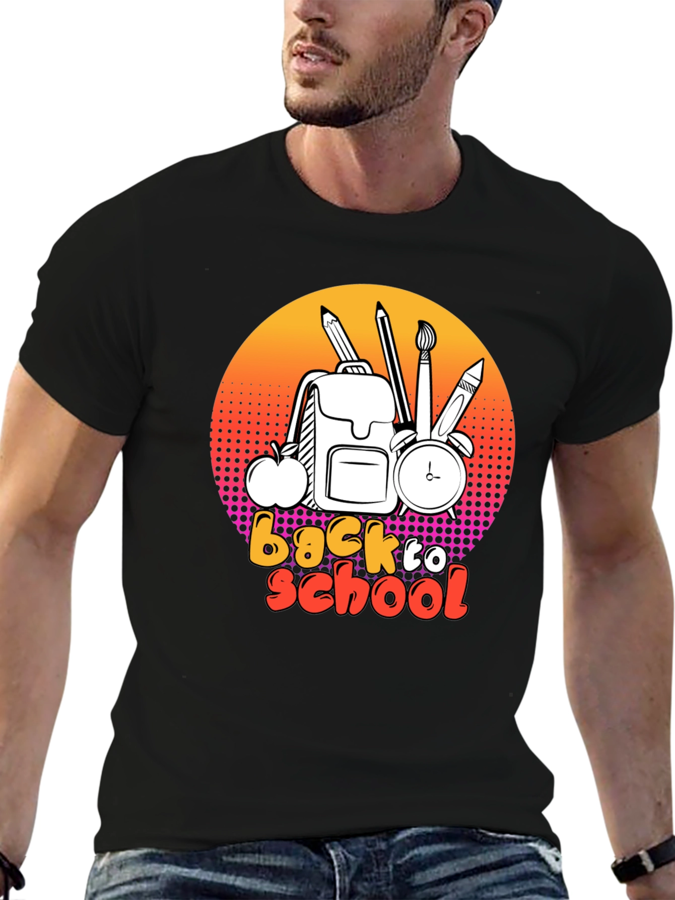 Black Back to School Graphic Tee view 6