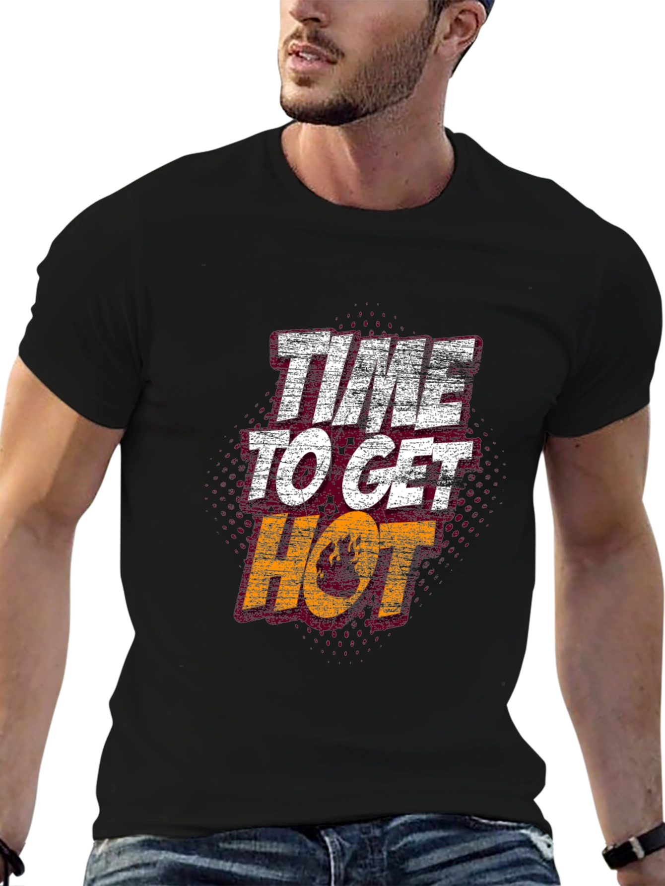Black Time to Get Hot Graphic Tee view 6