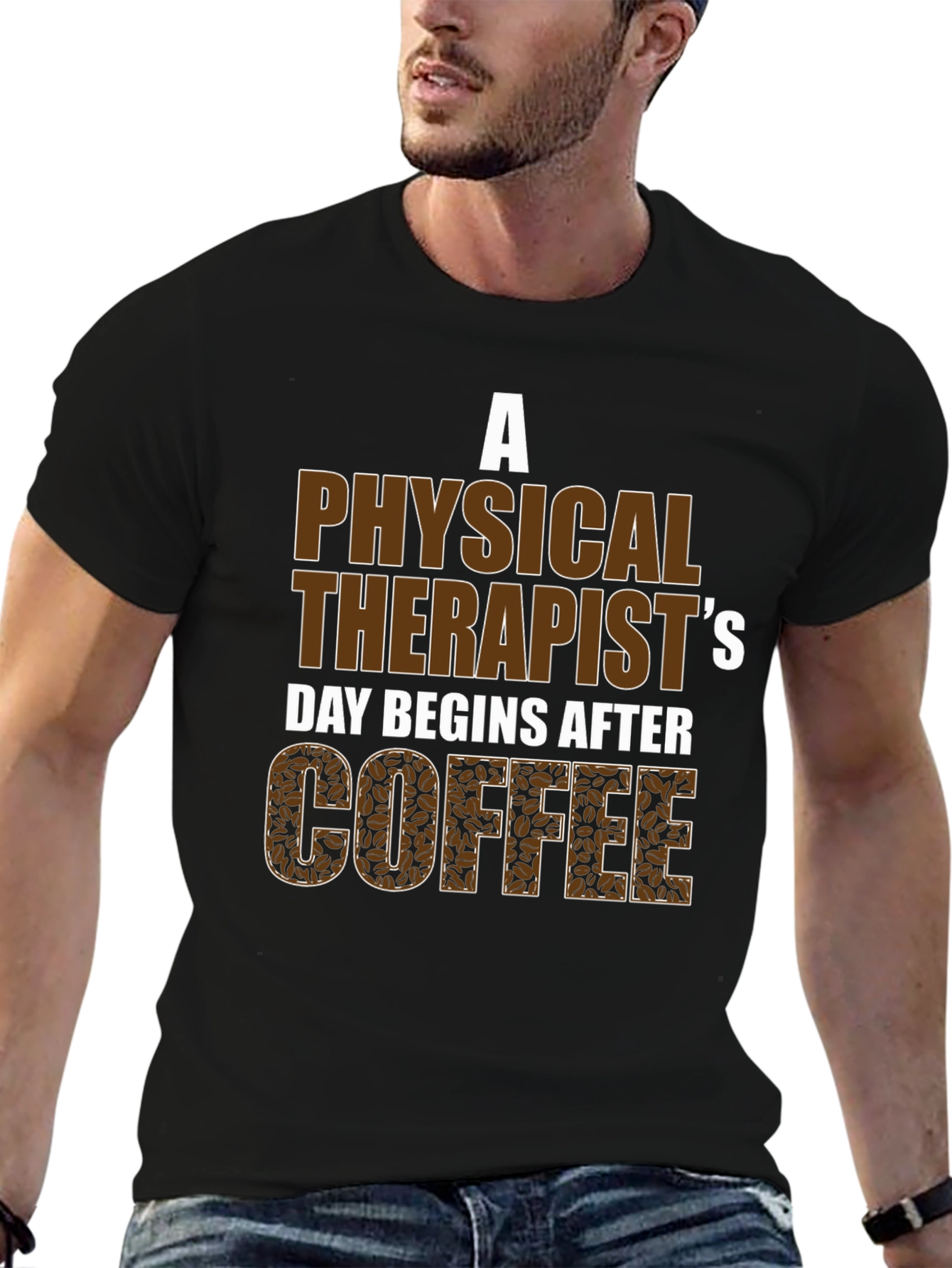 Black Physical Therapist Coffee T-Shirt view 6