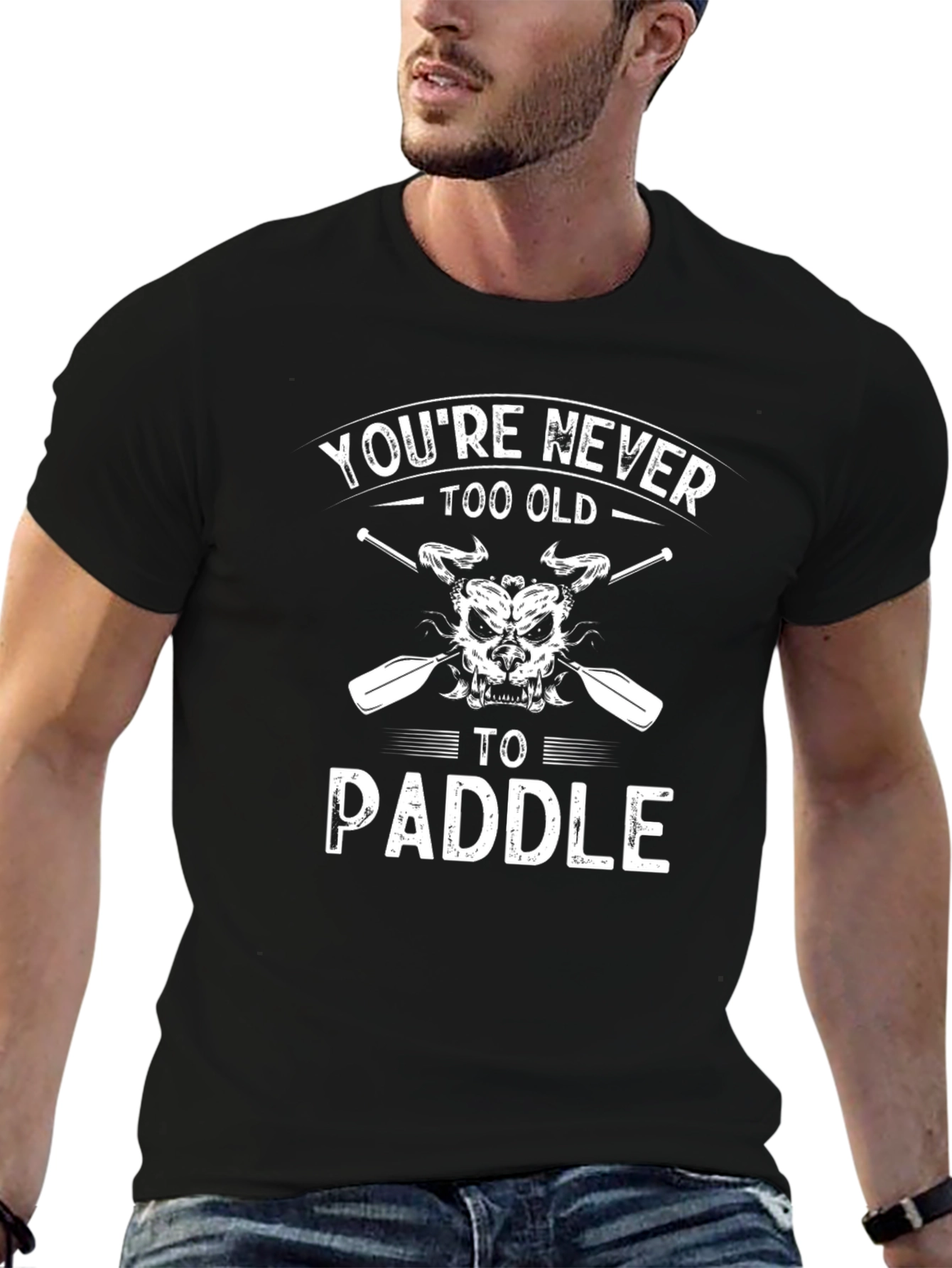 Black Never Too Old to Paddle Graphic Tee view 6