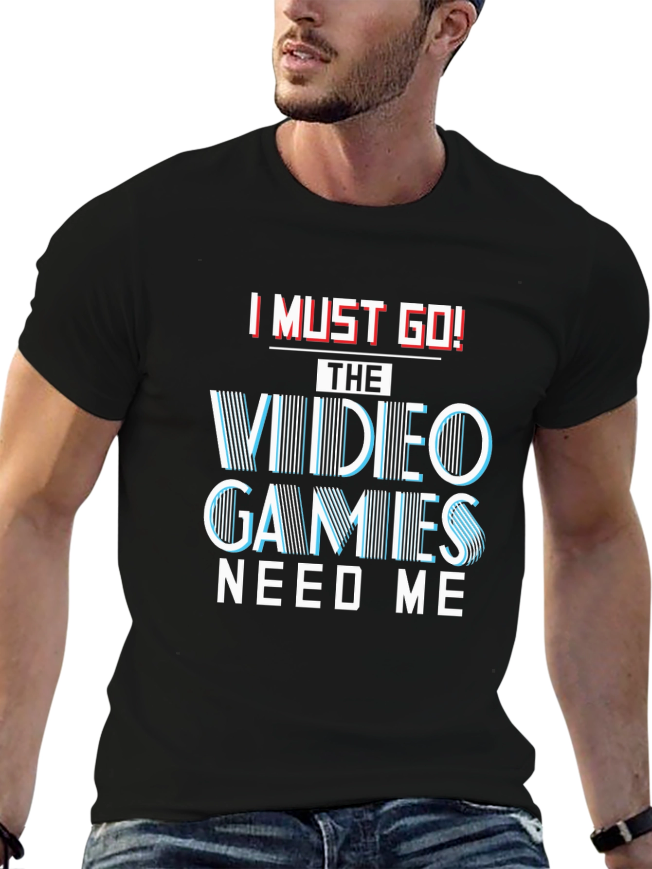 Black I Must Go! Video Games T-Shirt - Gamer Tee view 6
