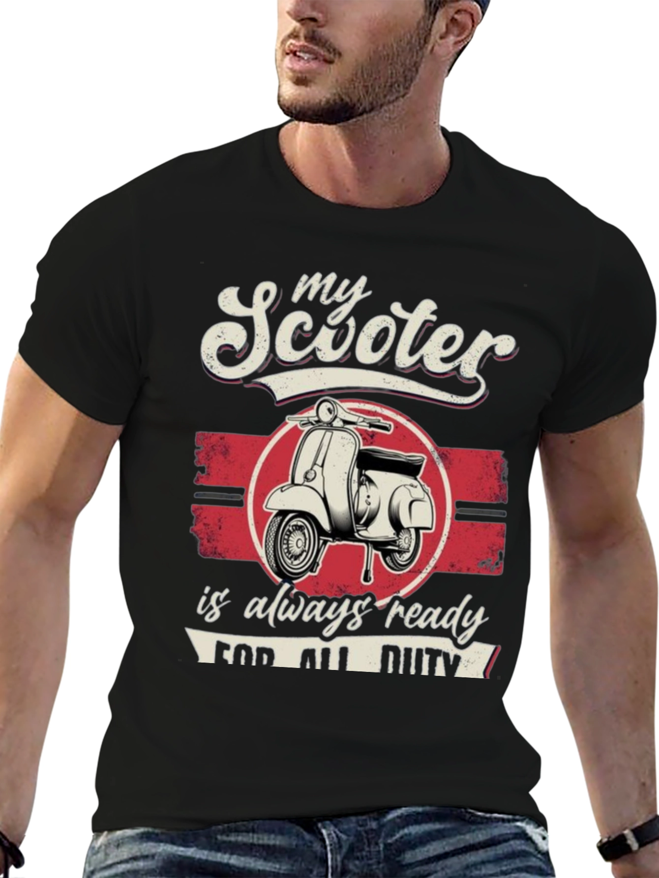 Black My Scooter is Always Ready T-Shirt view 6