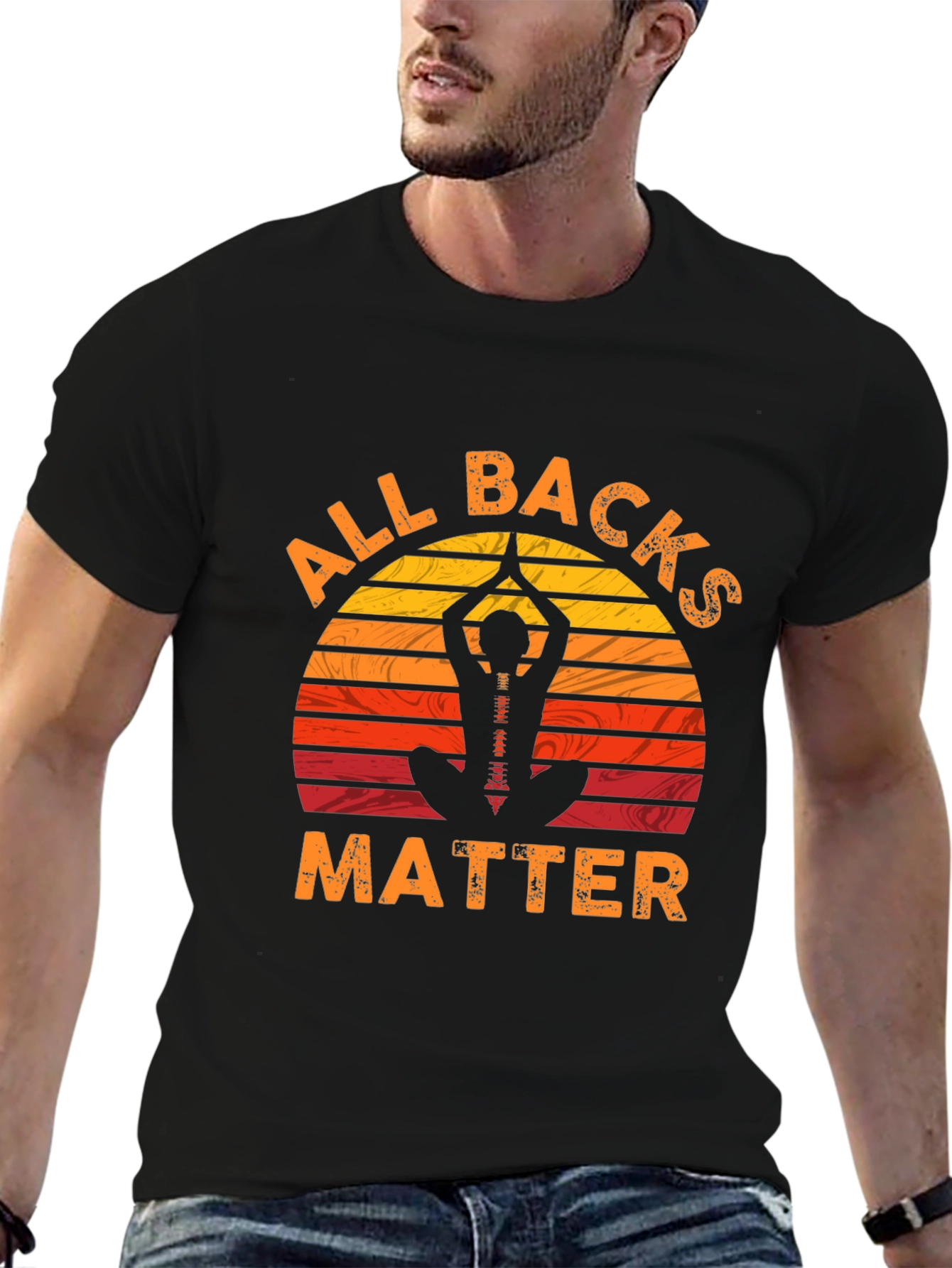 Black All Backs Matter Yoga T-Shirt view 6