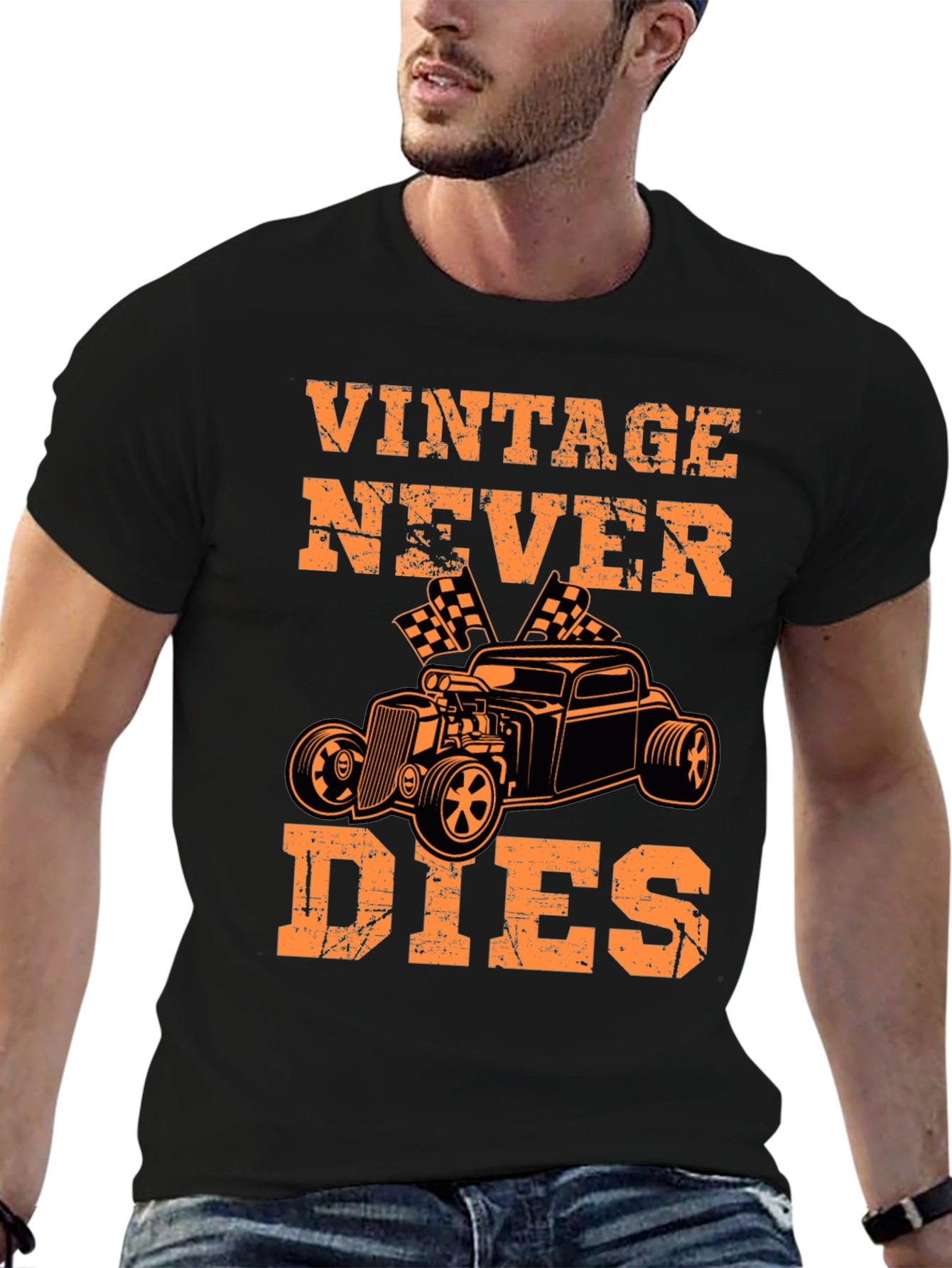 Black Vintage Never Dies Graphic Tee view 6