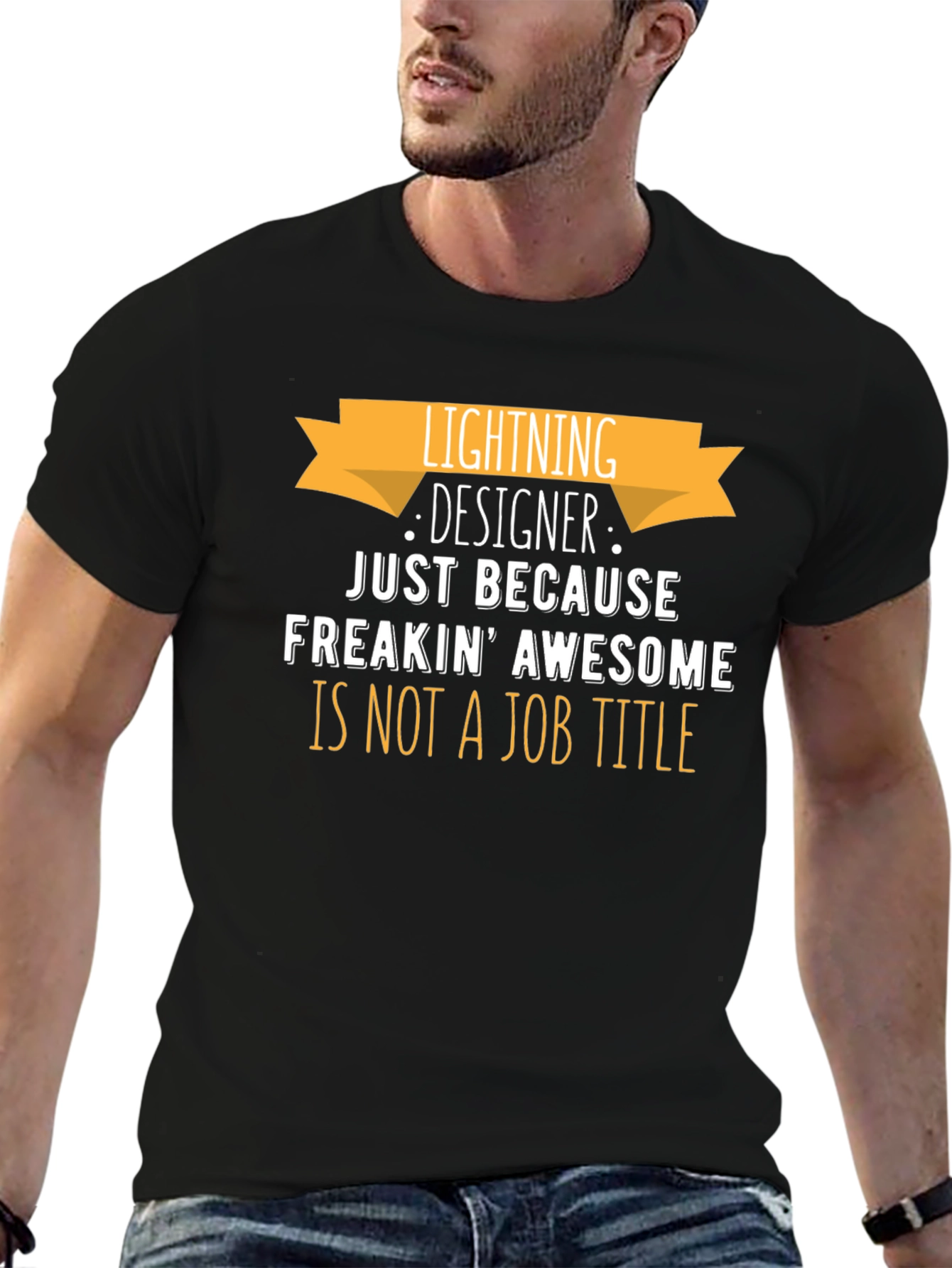 Black Lightning Designer T-Shirt - Freakin' Awesome Job Title! view 6
