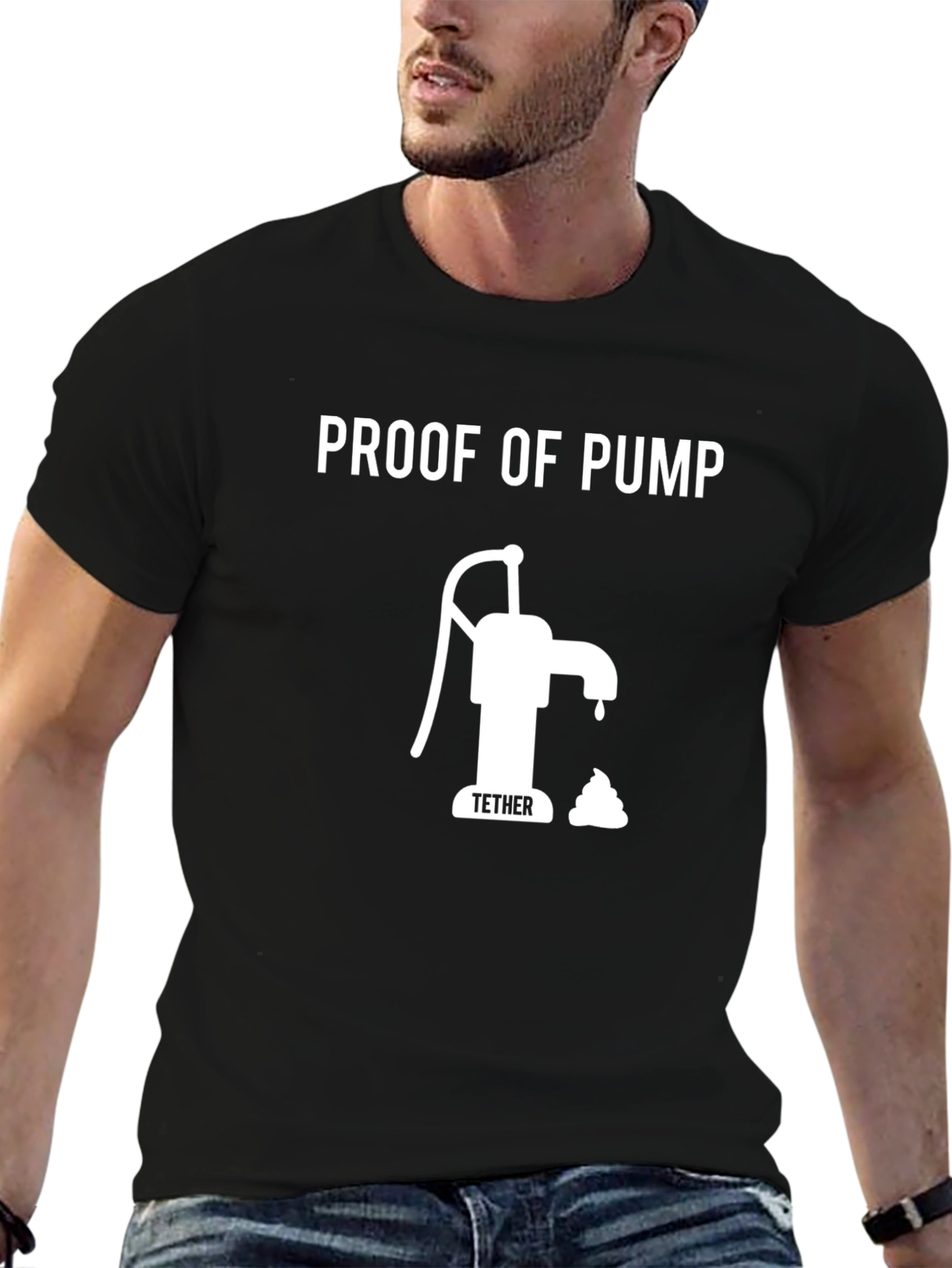 Black Proof of Pump Tether T-Shirt - Crypto Humor Tee view 6