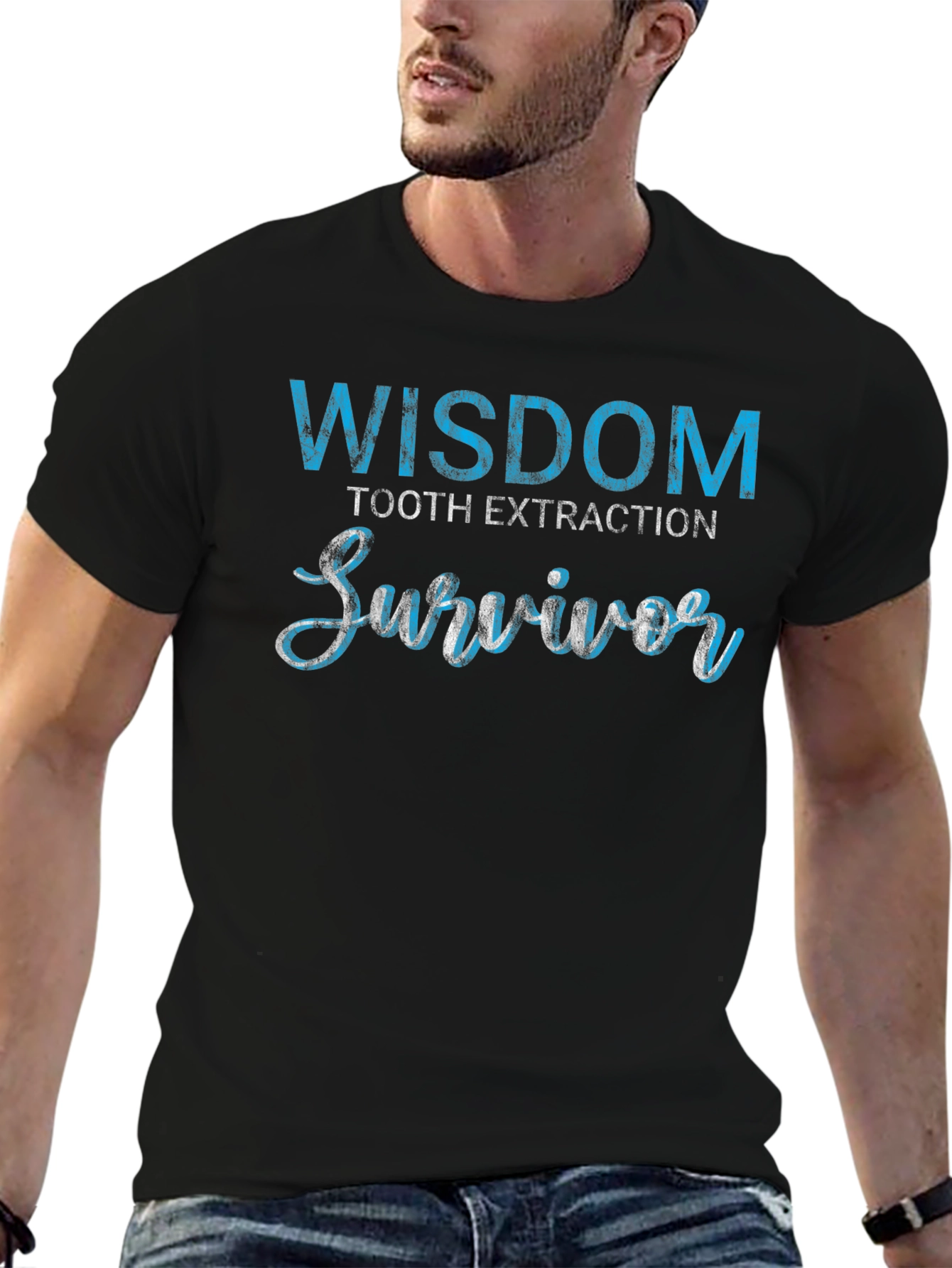 Black Wisdom Tooth Extraction Survivor T-Shirt view 6