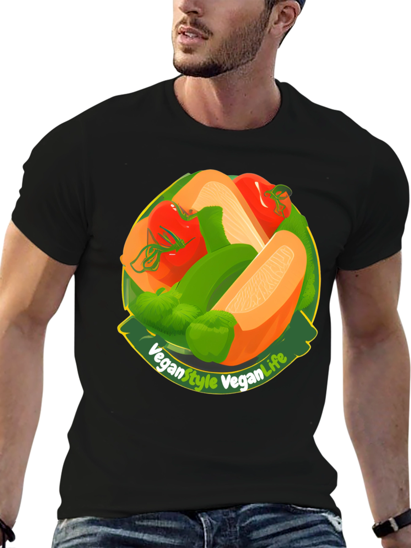Black Vegan Style Vegan Life T-Shirt view 6