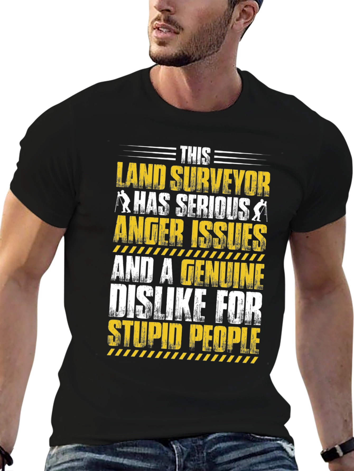 Black Land Surveyor Anger Issues T-Shirt view 6
