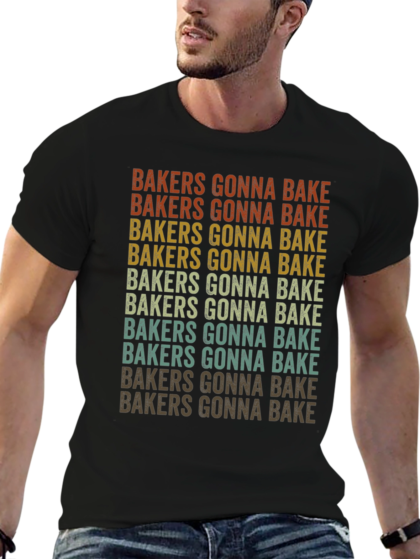 Black Bakers Gonna Bake Retro Graphic Tee view 6