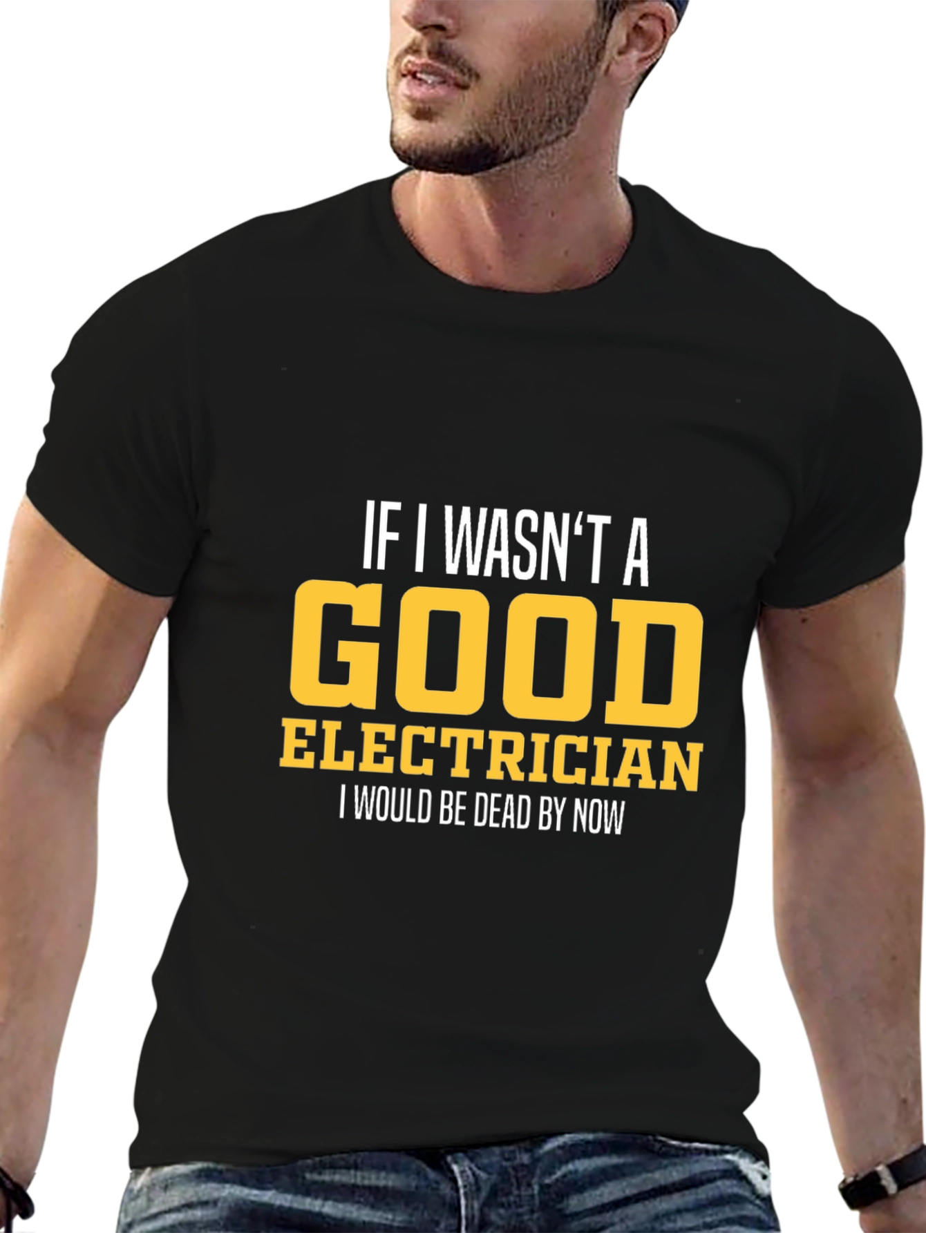 Black Funny Electrician T-Shirt - Good Electrician Gift view 6