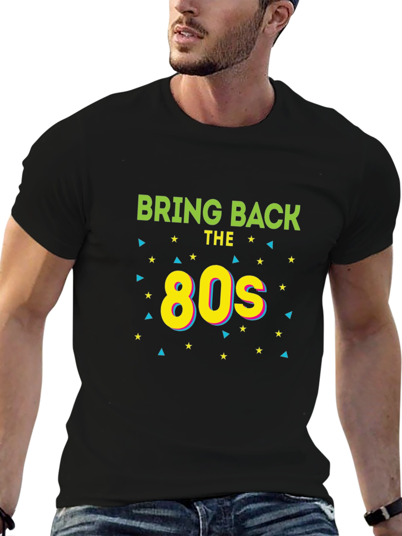 Black Retro 80s Graphic T-Shirt - Bring Back the 80s Tee view 6