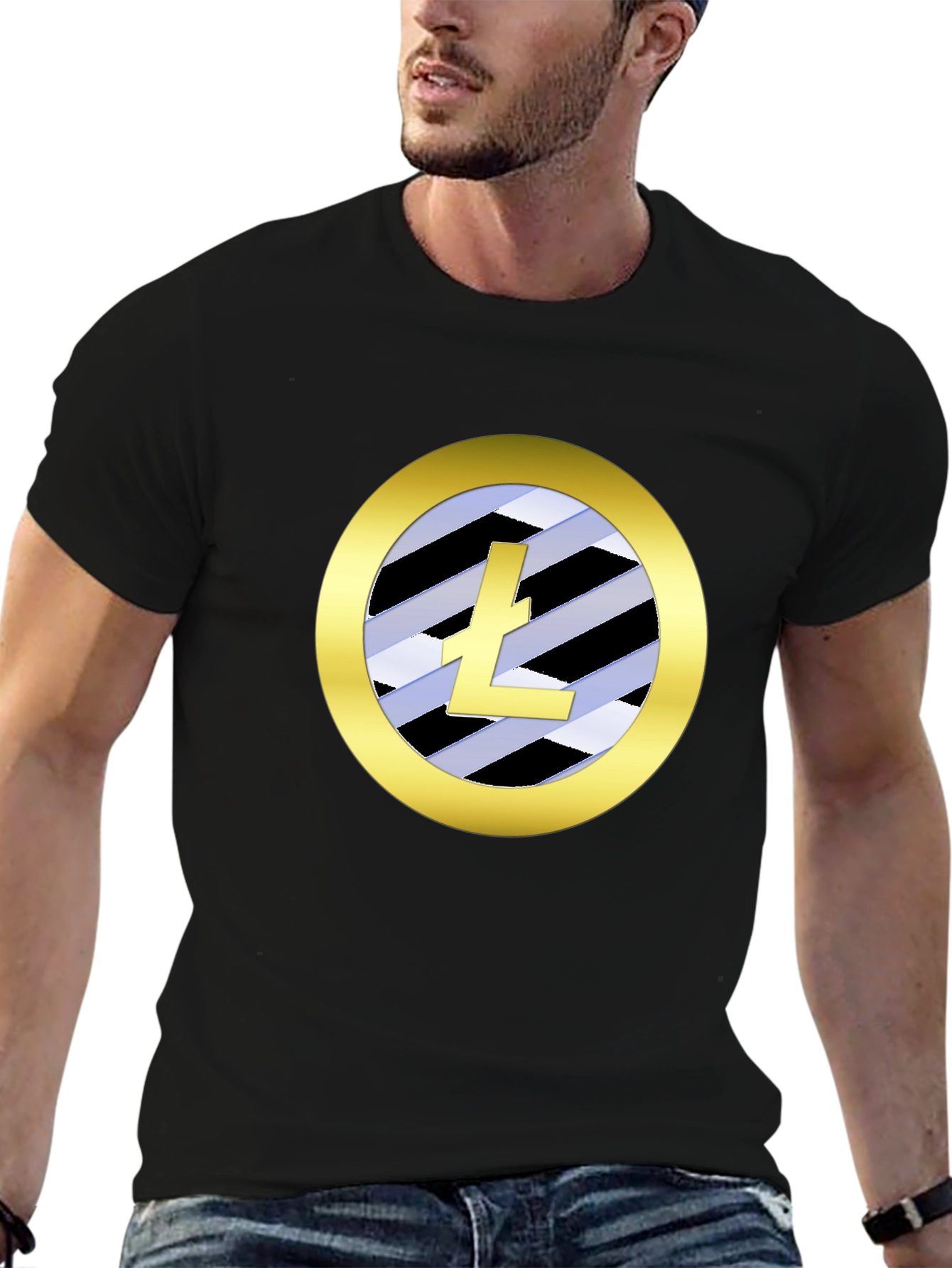 Black Litecoin Crypto Black T-Shirt - Stylish Graphic Tee for Cryptocurrency Fans view 6