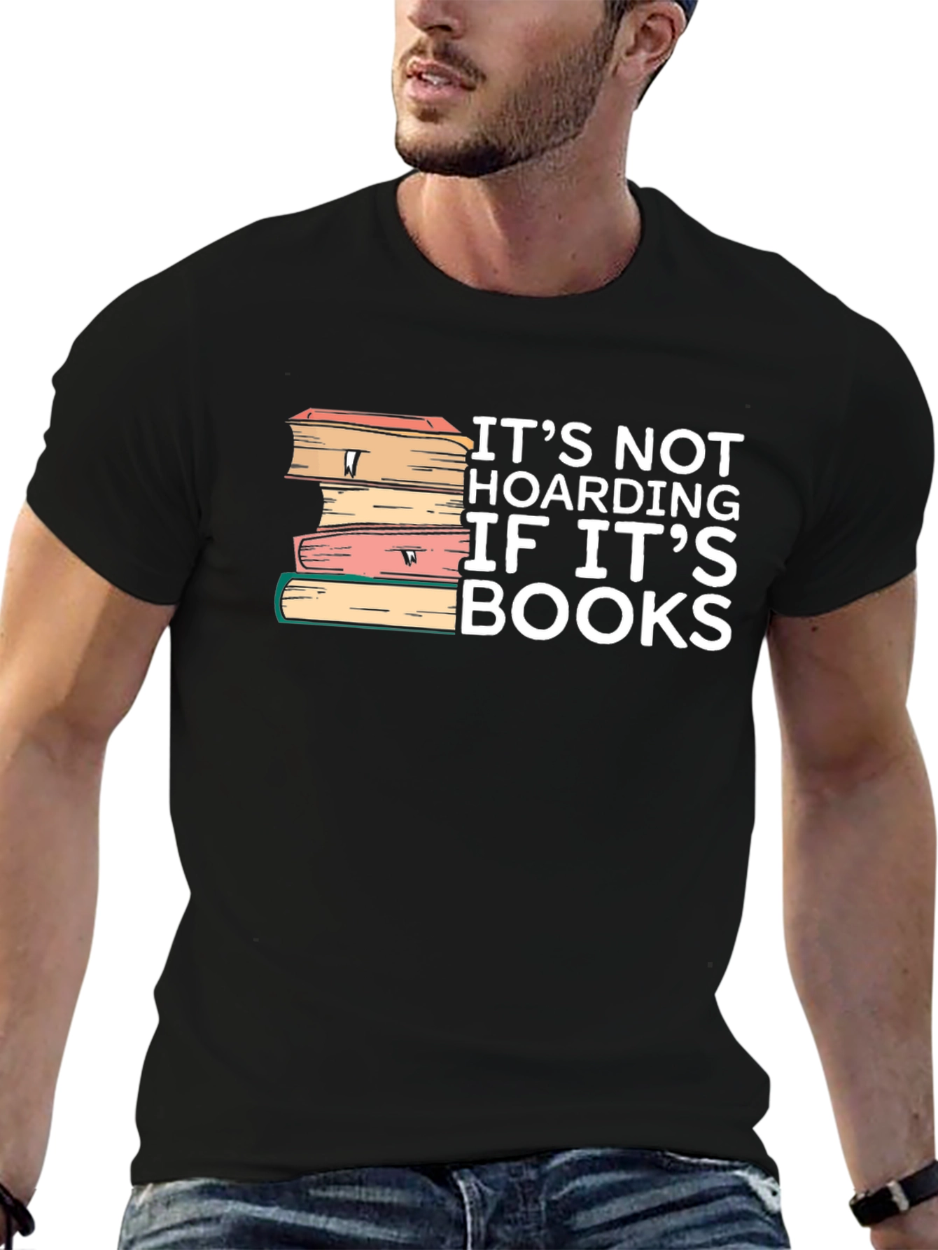 Black Book Lover T-Shirt - It's Not Hoarding Funny Tee view 6