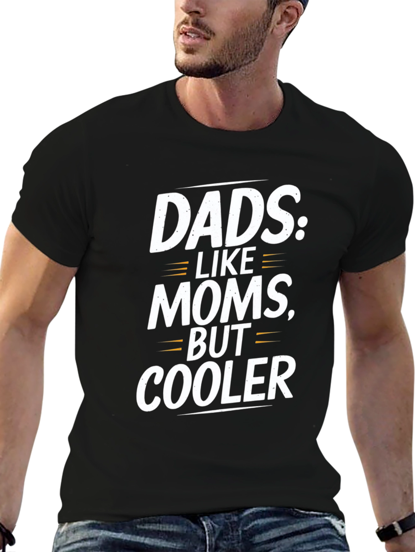 Black Funny Dad T-Shirt: Dads Like Moms, But Cooler! view 6