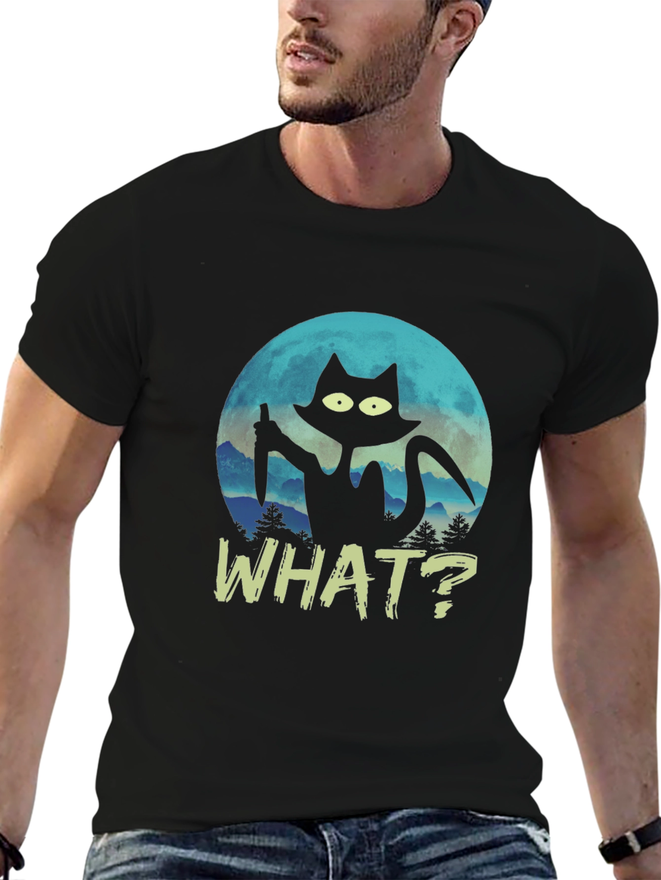 Black Black Cat Knife T-Shirt - What? view 6