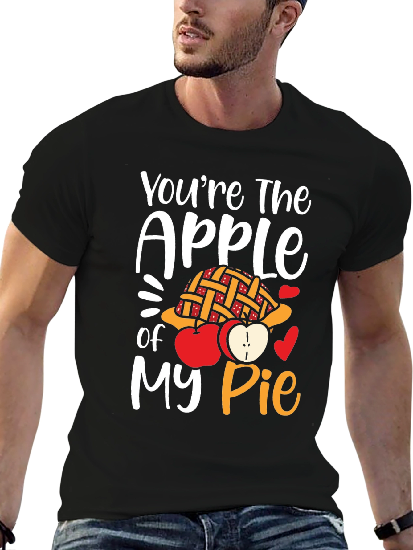 Black You're the Apple of My Pie Graphic T-Shirt view 6
