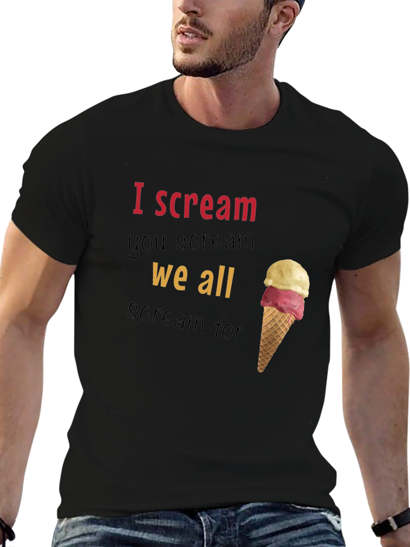 Black I Scream You Scream Graphic Tee view 6