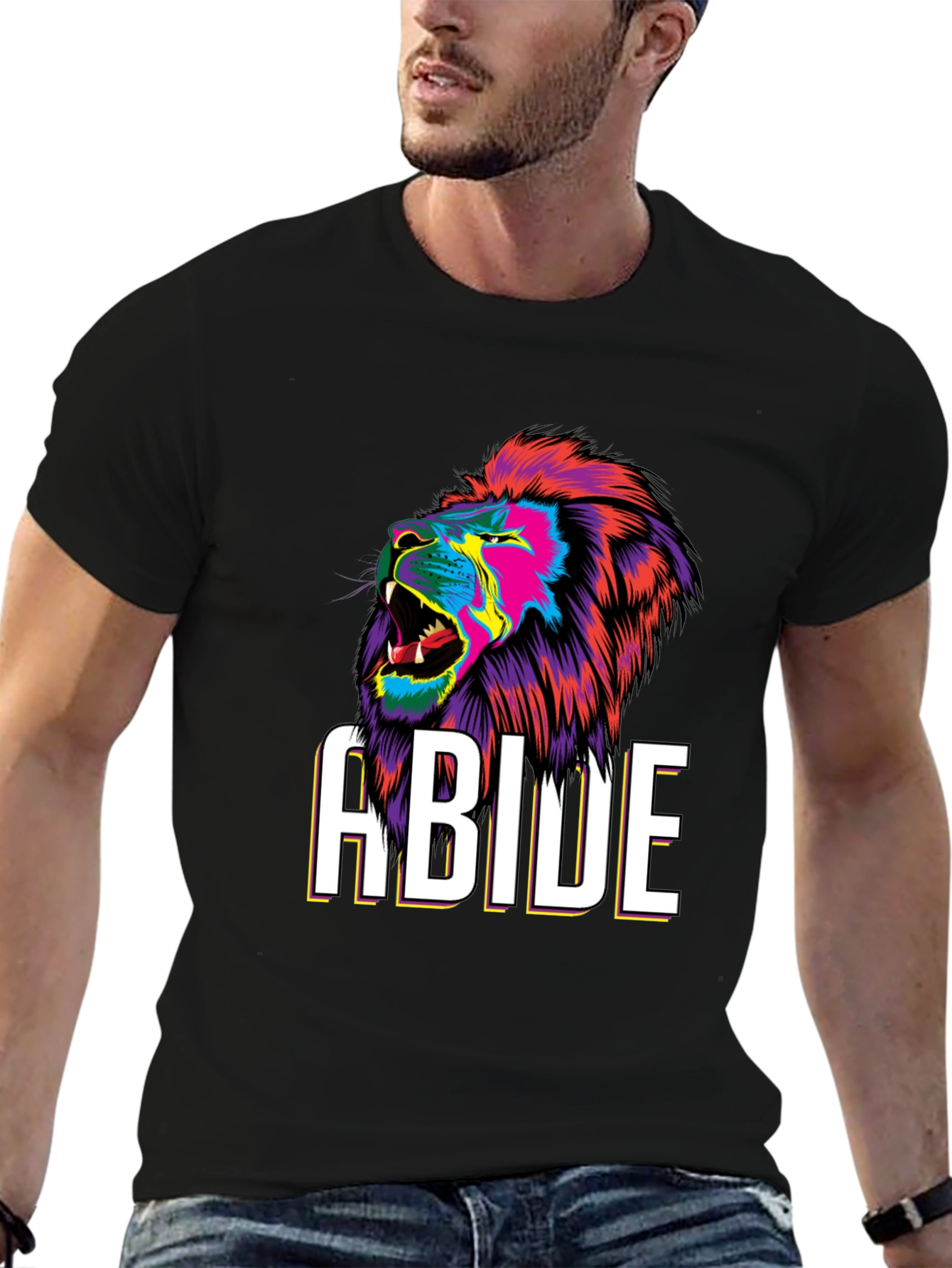 Black Abide Lion Graphic Tee - Bold Style view 6