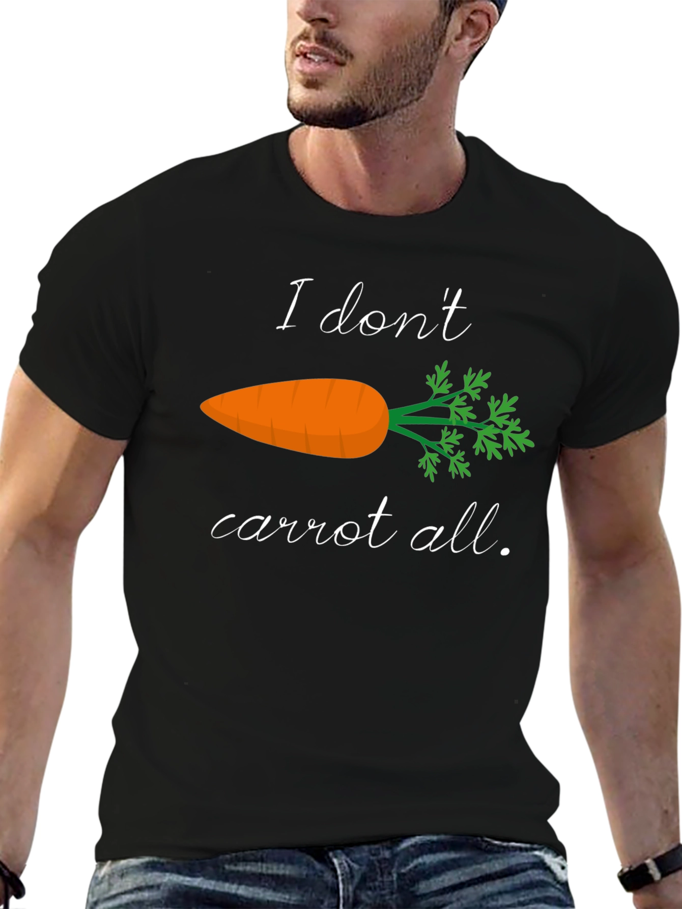 Black I Don't Carrot All T-Shirt Funny Foodie Tee view 6