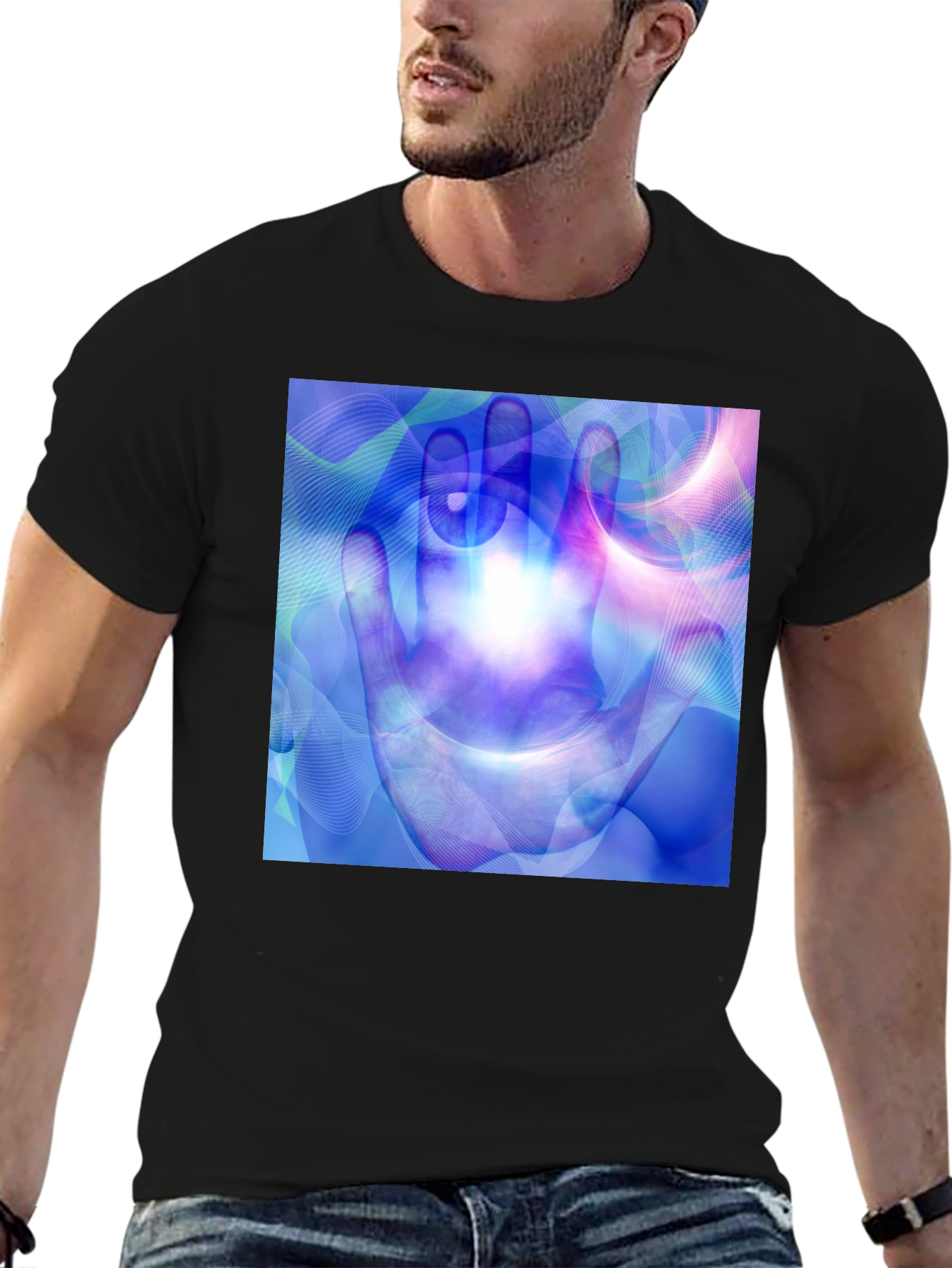 Abstract Hand Print T-Shirt - 6