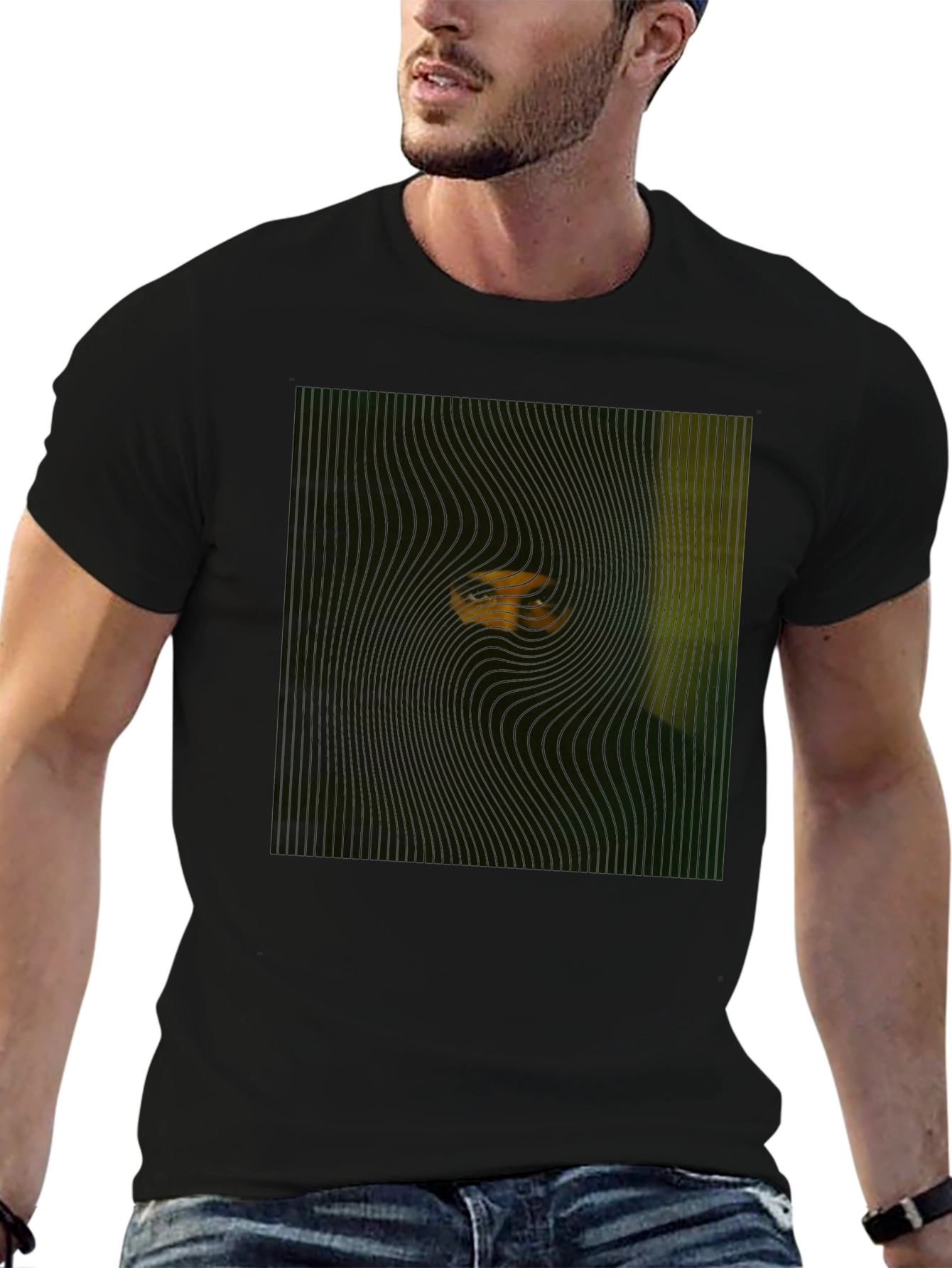 Black Mysterious Eyes Black T-Shirt view 6