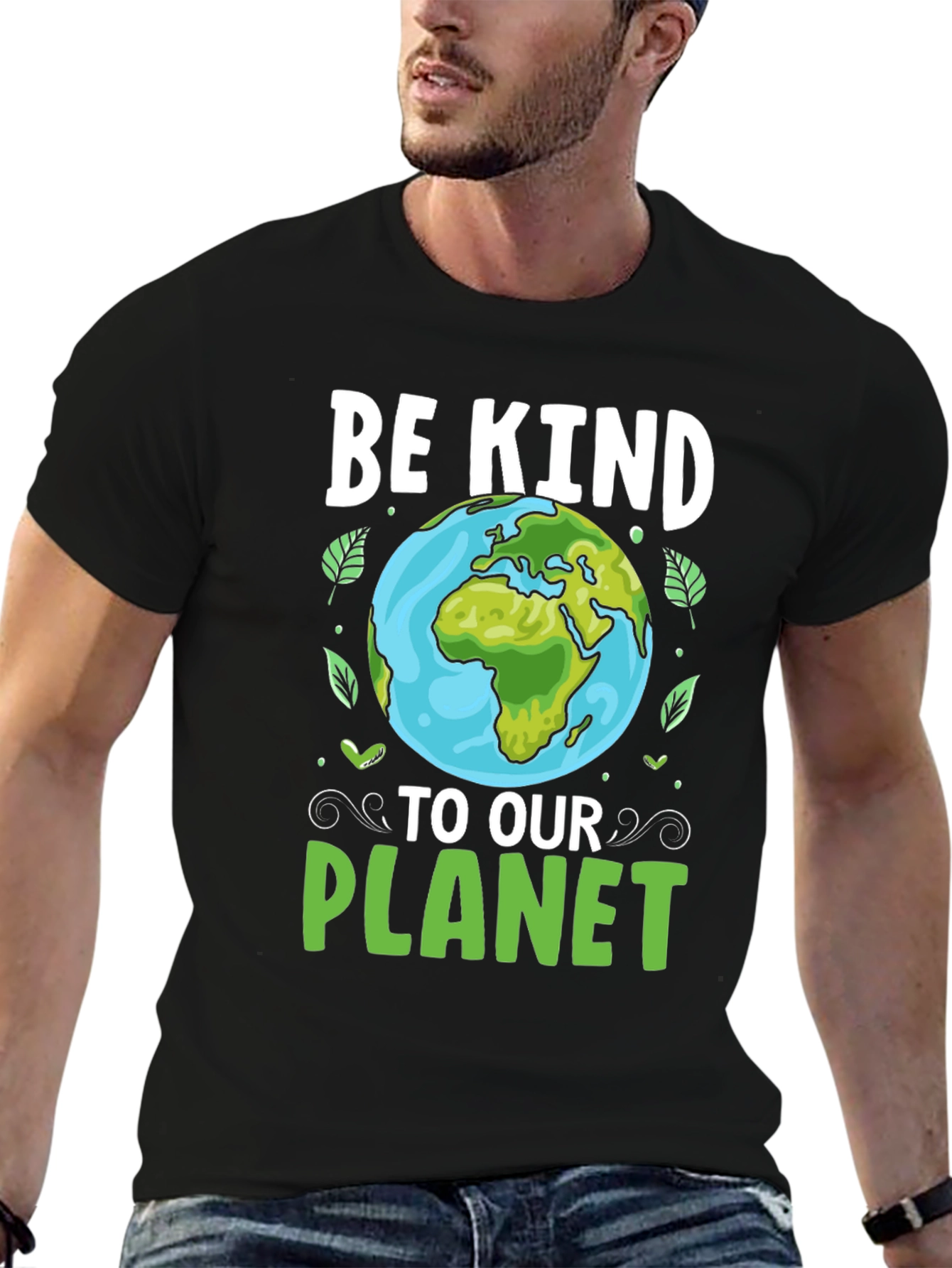 Black Be Kind To Our Planet Graphic Tee view 6