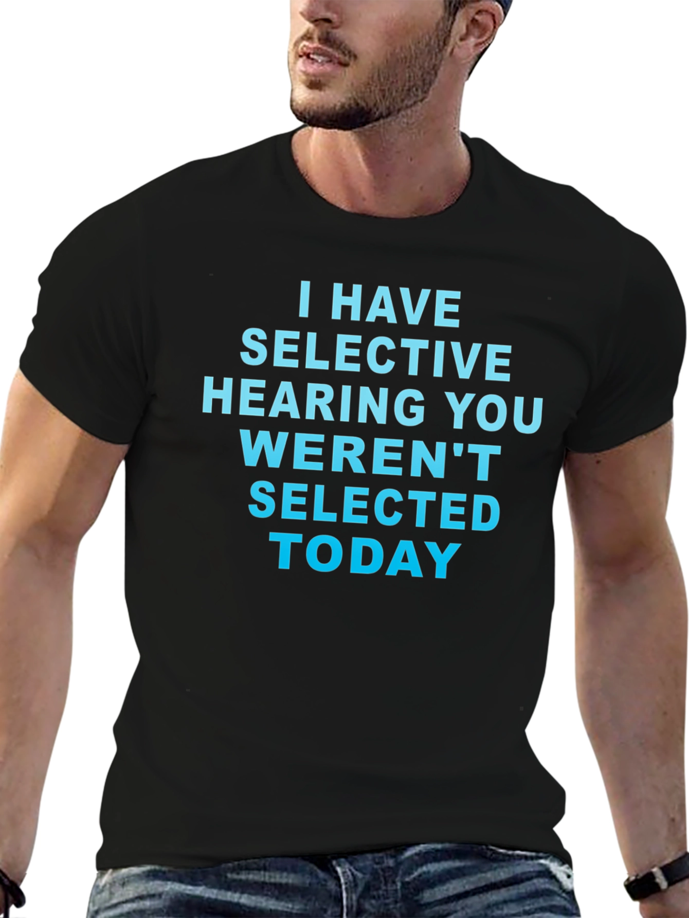 Black Selective Hearing Novelty Graphic Tee view 6