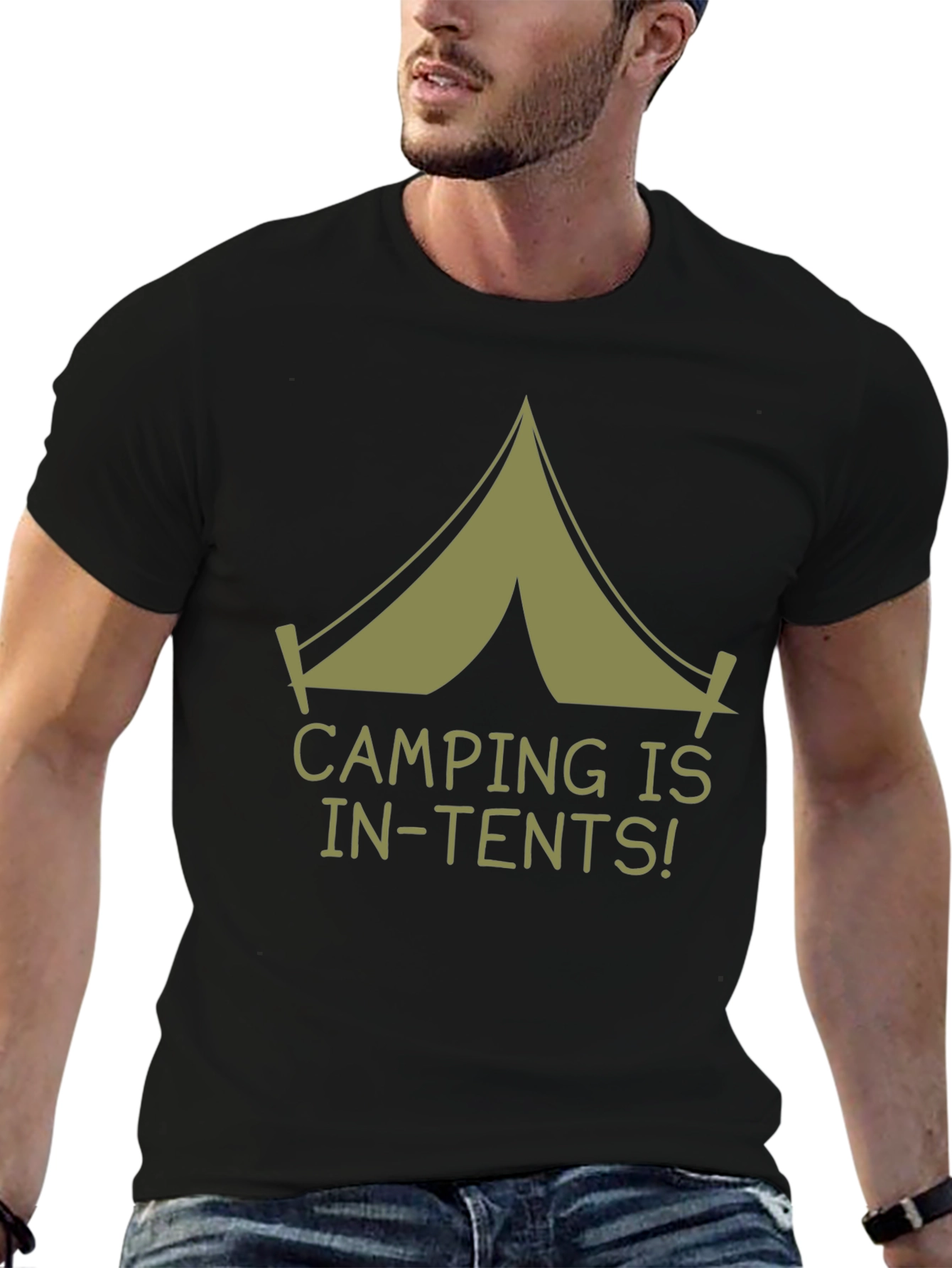 Black Camping Is In-Tents! Graphic Tee view 6
