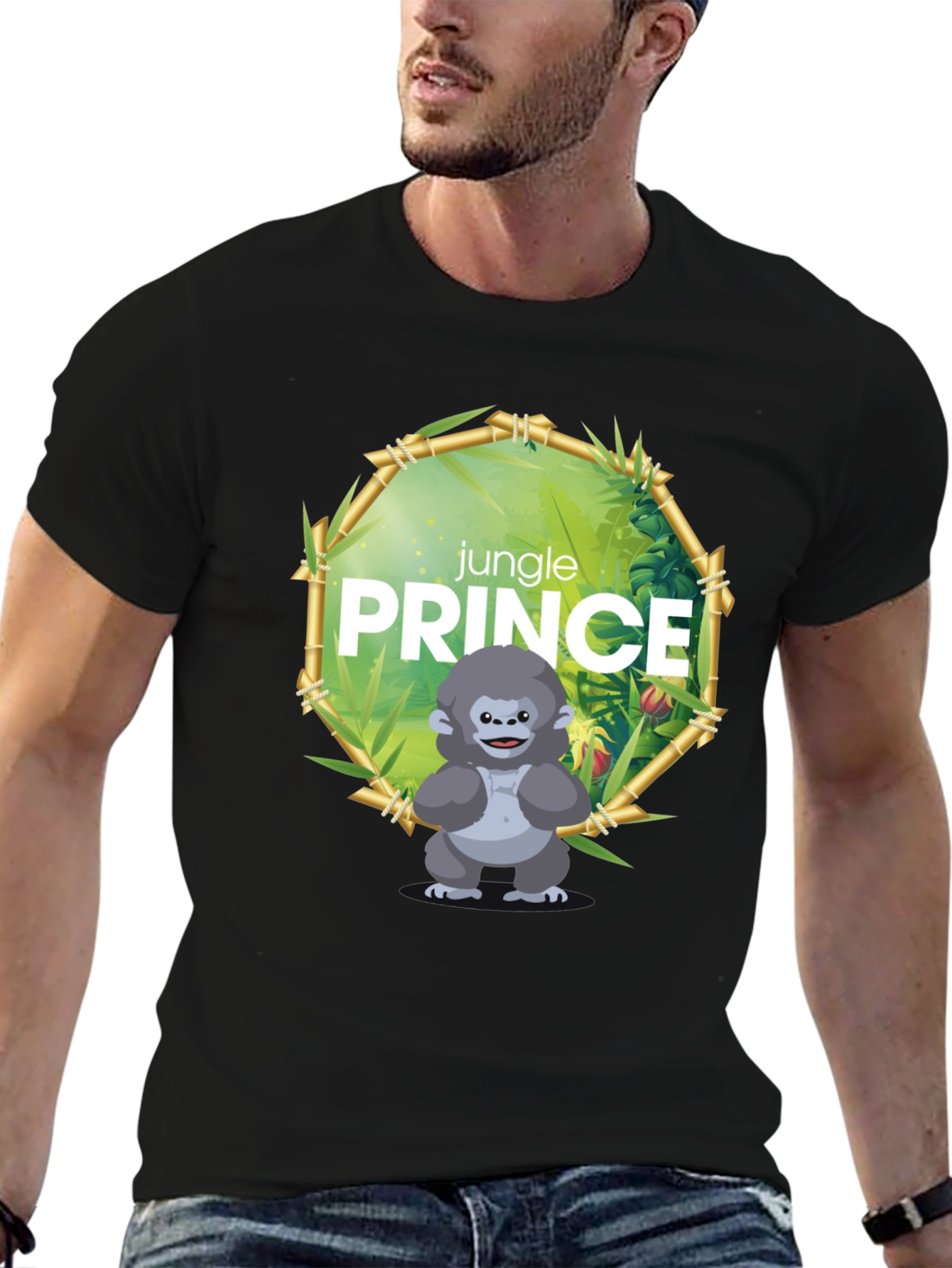 Black Jungle Prince Gorilla Graphic Tee view 6