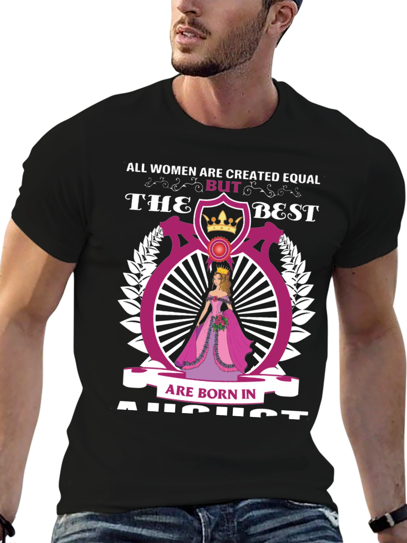 Black August Birthday Queen T-Shirt - All Women Created Equal view 6