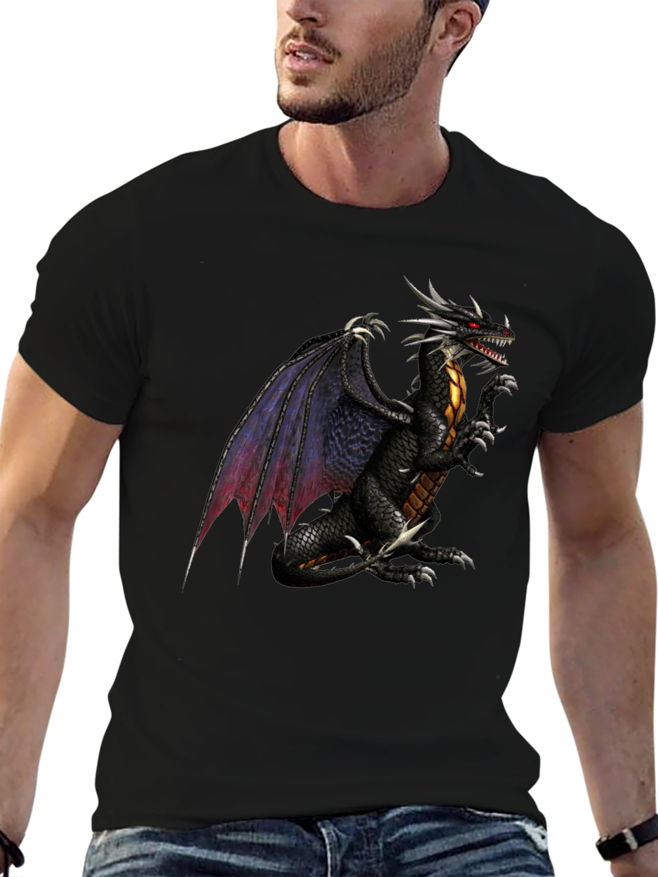 Black Dragon Graphic Black T-Shirt view 6