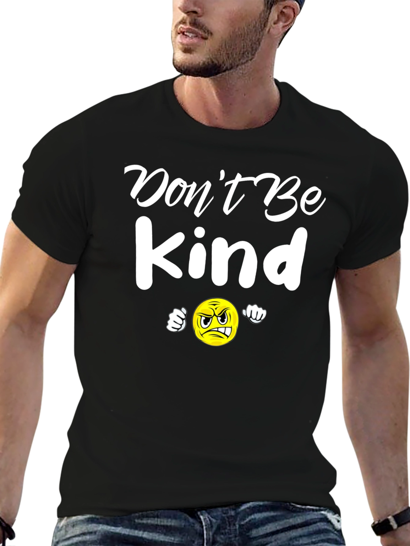Black Don't Be Kind T-Shirt - Funny Angry Emoji Tee view 6