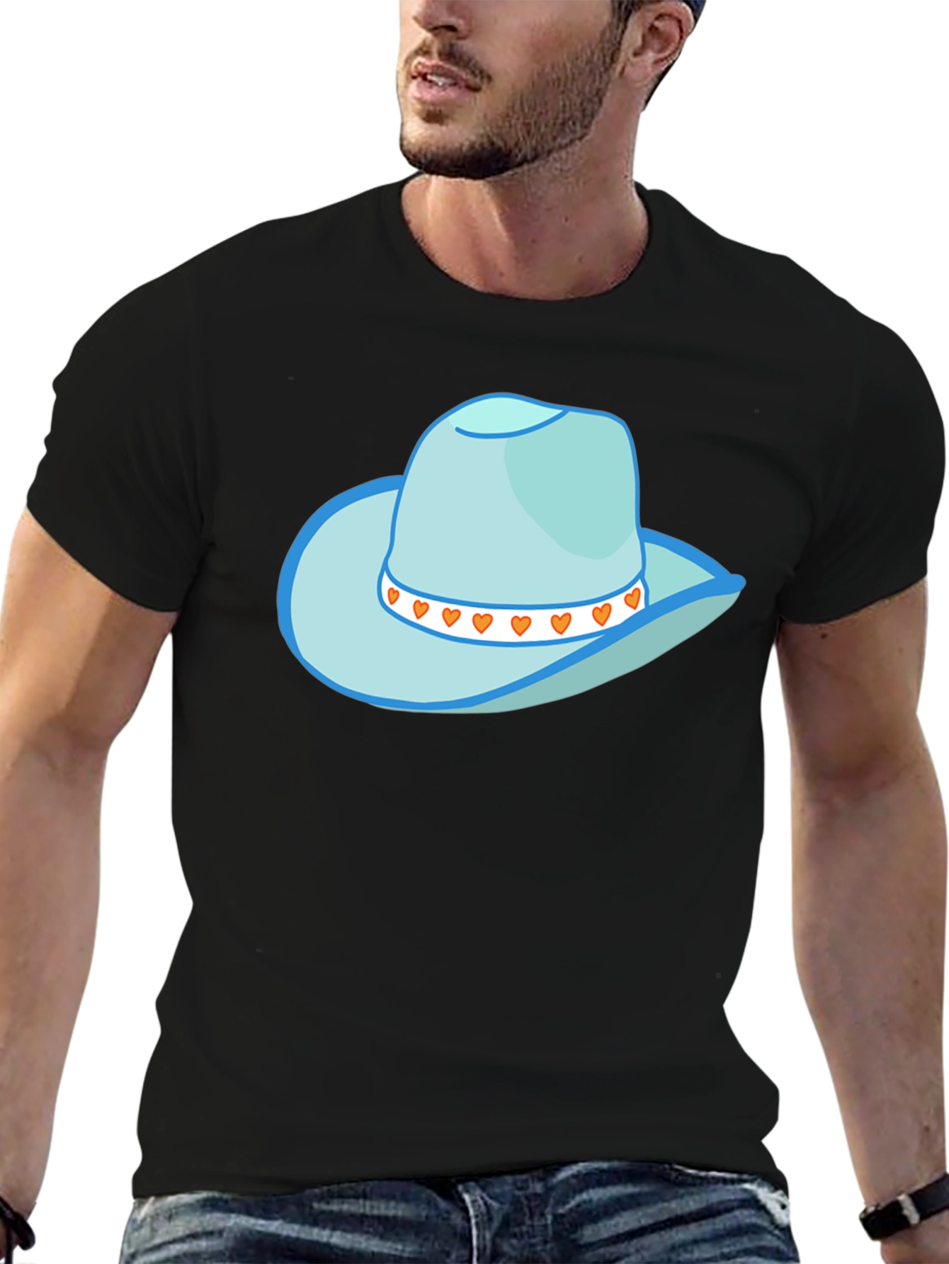 Black Cowboy Hat Graphic Tee - Stylish Western Style view 6