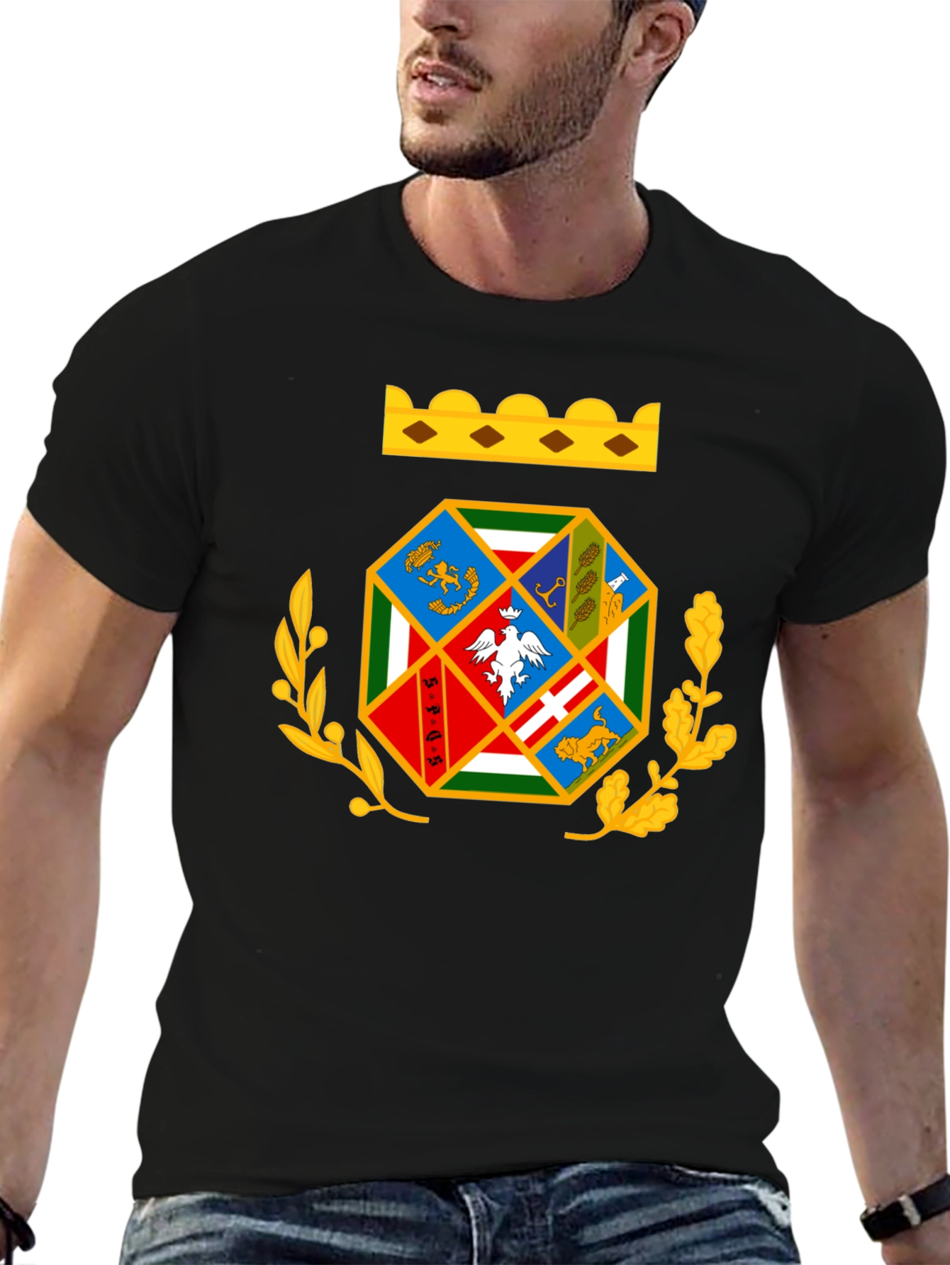 Black Ornate Emblem T-Shirt - Black view 6