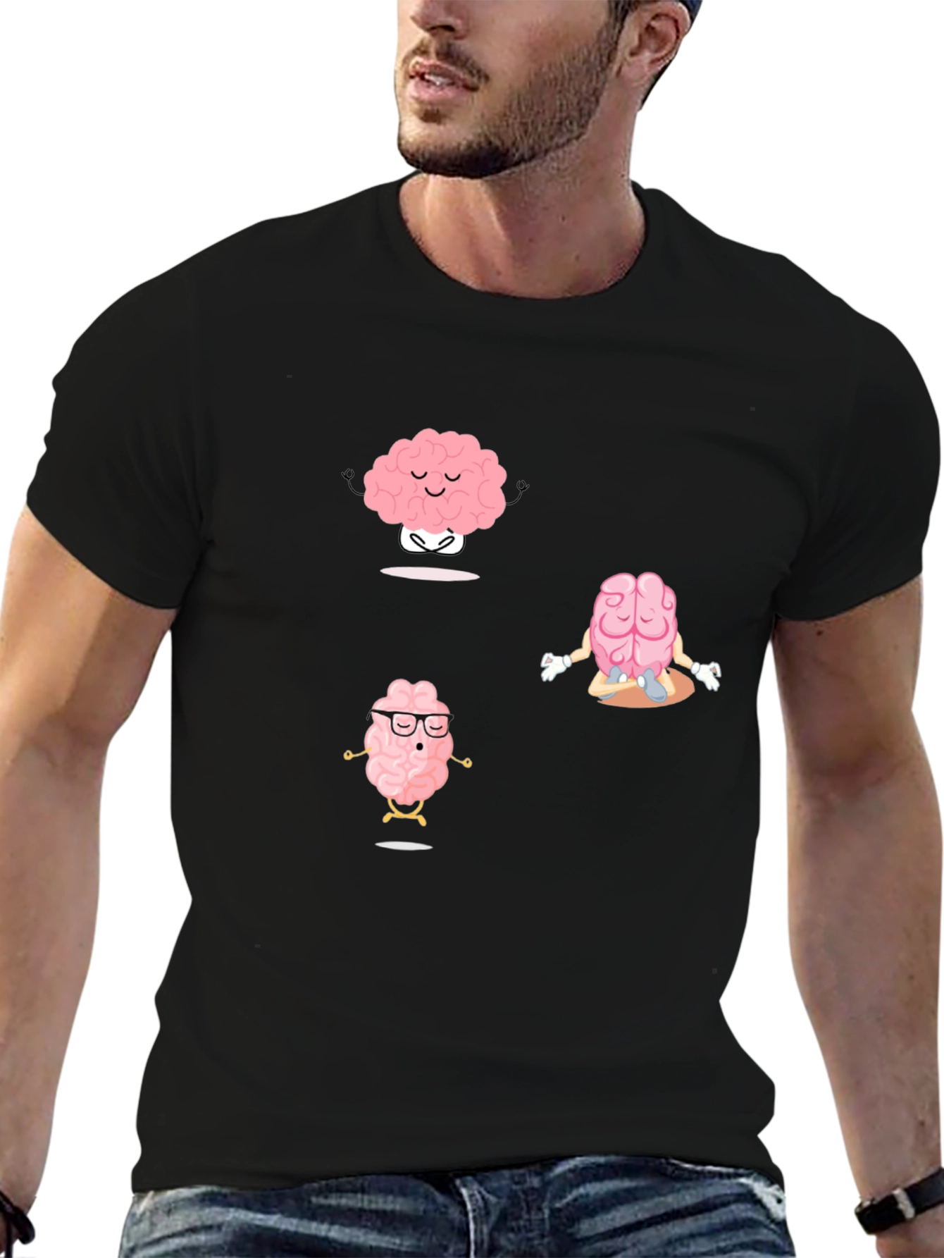 Black Brain Yoga T-Shirt view 6