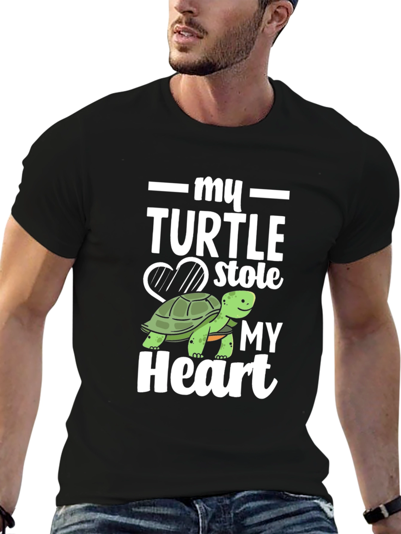 Black My Turtle Stole My Heart Graphic Tee view 6
