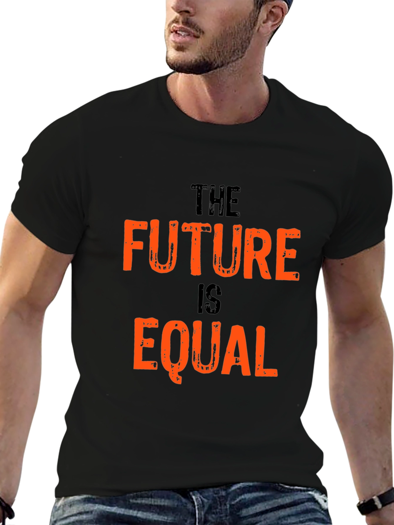 Black The Future Is Equal Black Graphic Tee view 6