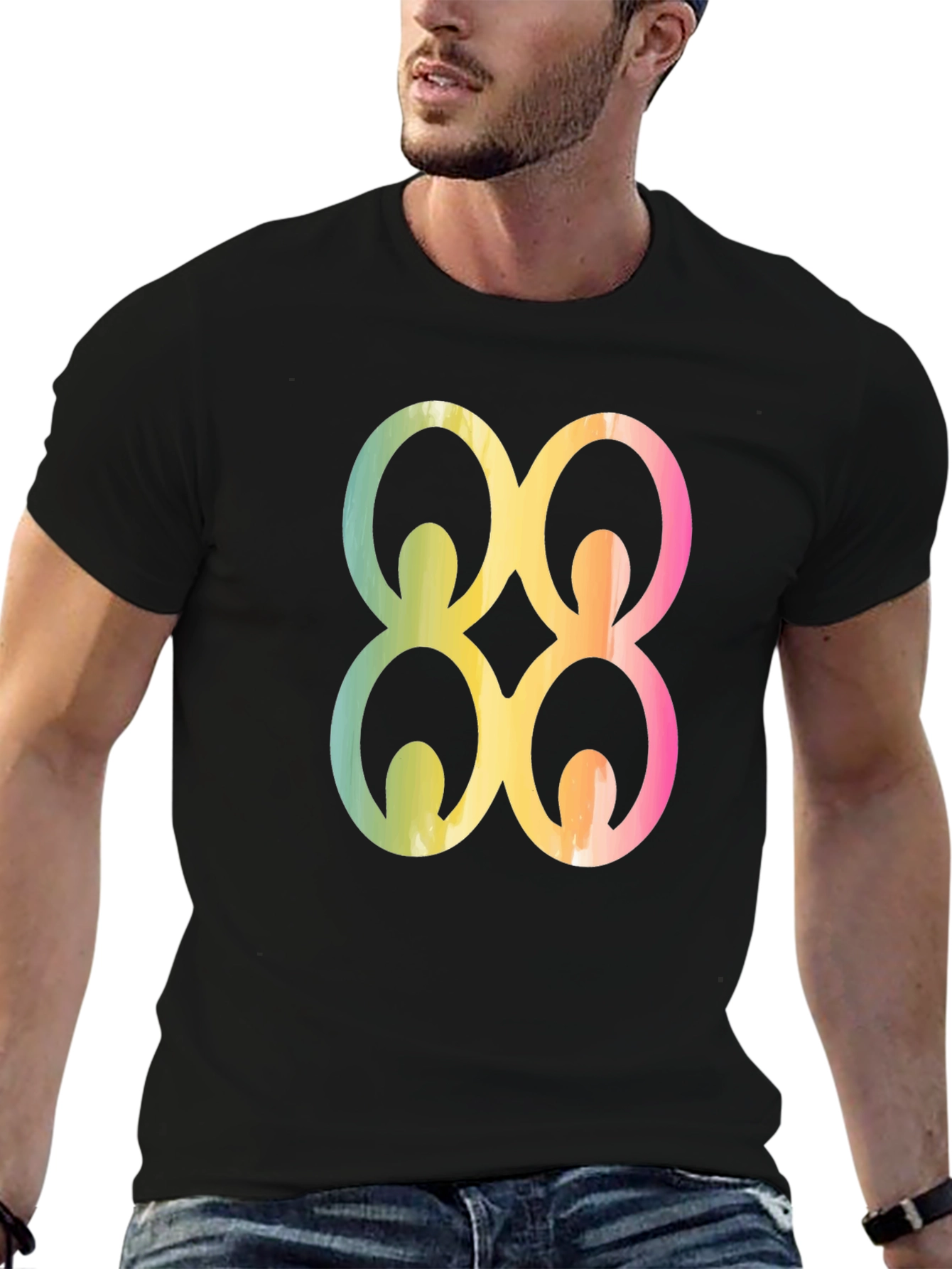 Black Adinkra Symbol Graphic Tee - Black view 6
