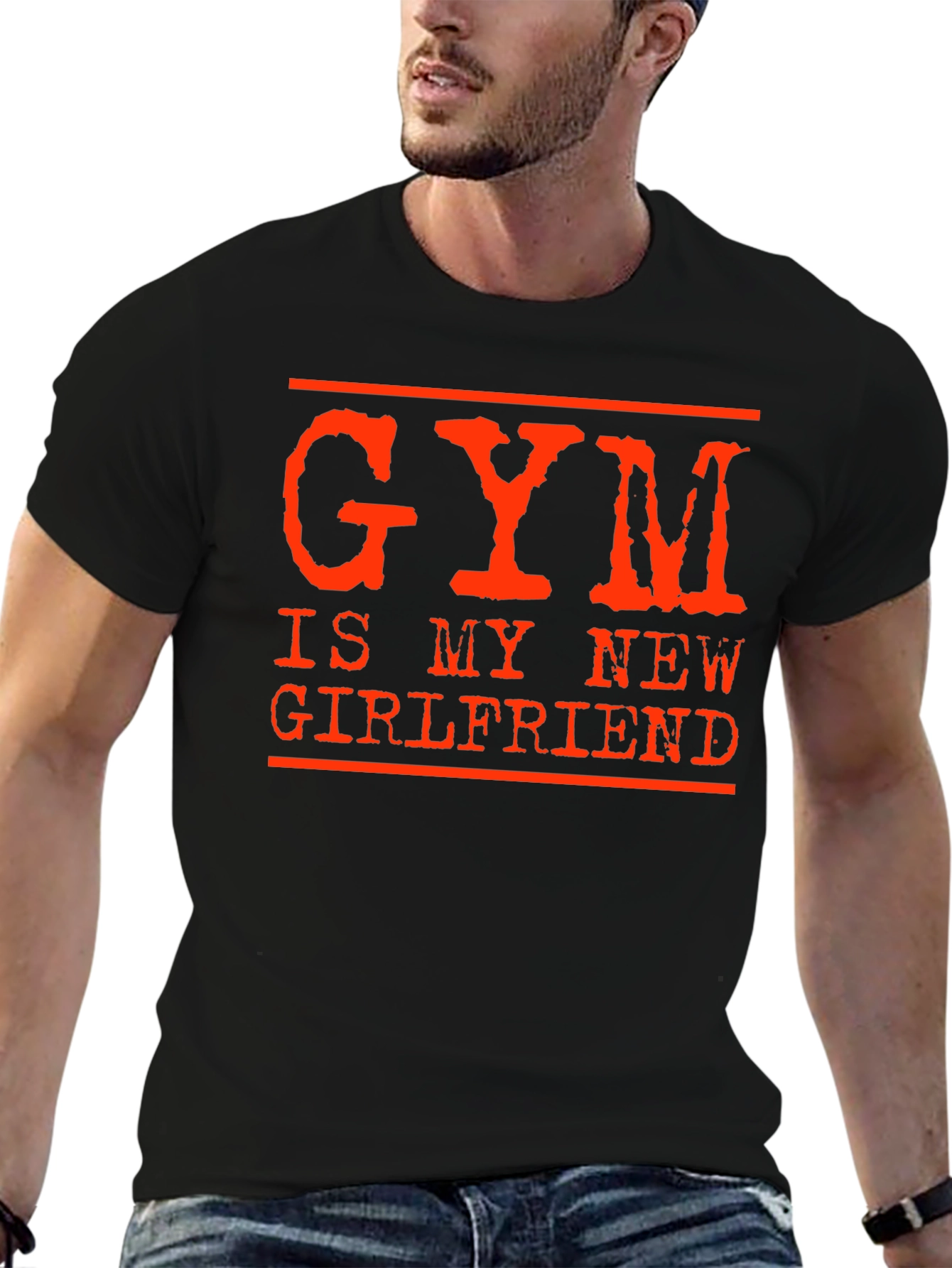 Black Gym is My New Girlfriend Graphic Tee view 6