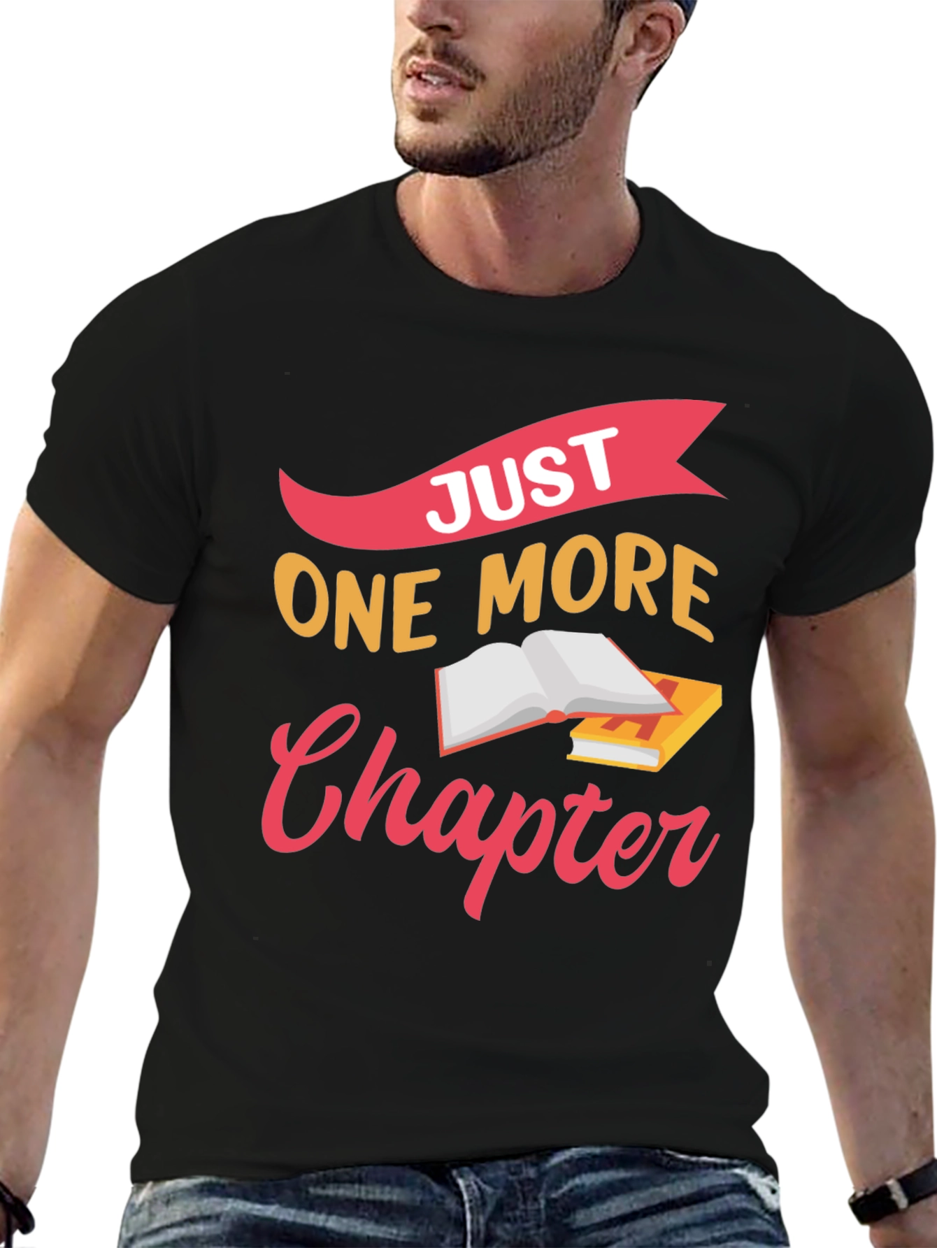 Black Just One More Chapter T-Shirt view 6