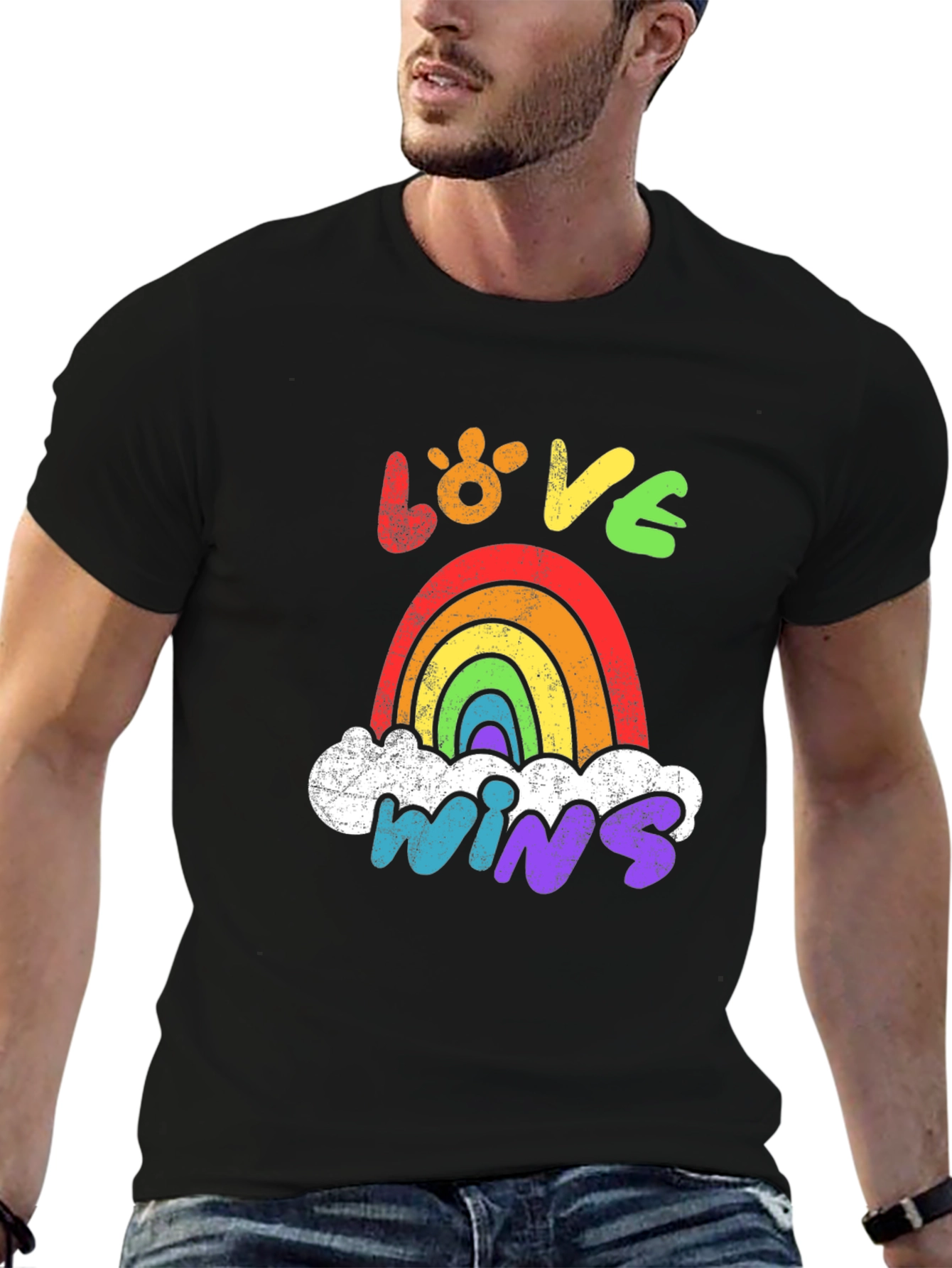 Black Love Wins Rainbow Graphic Tee view 6
