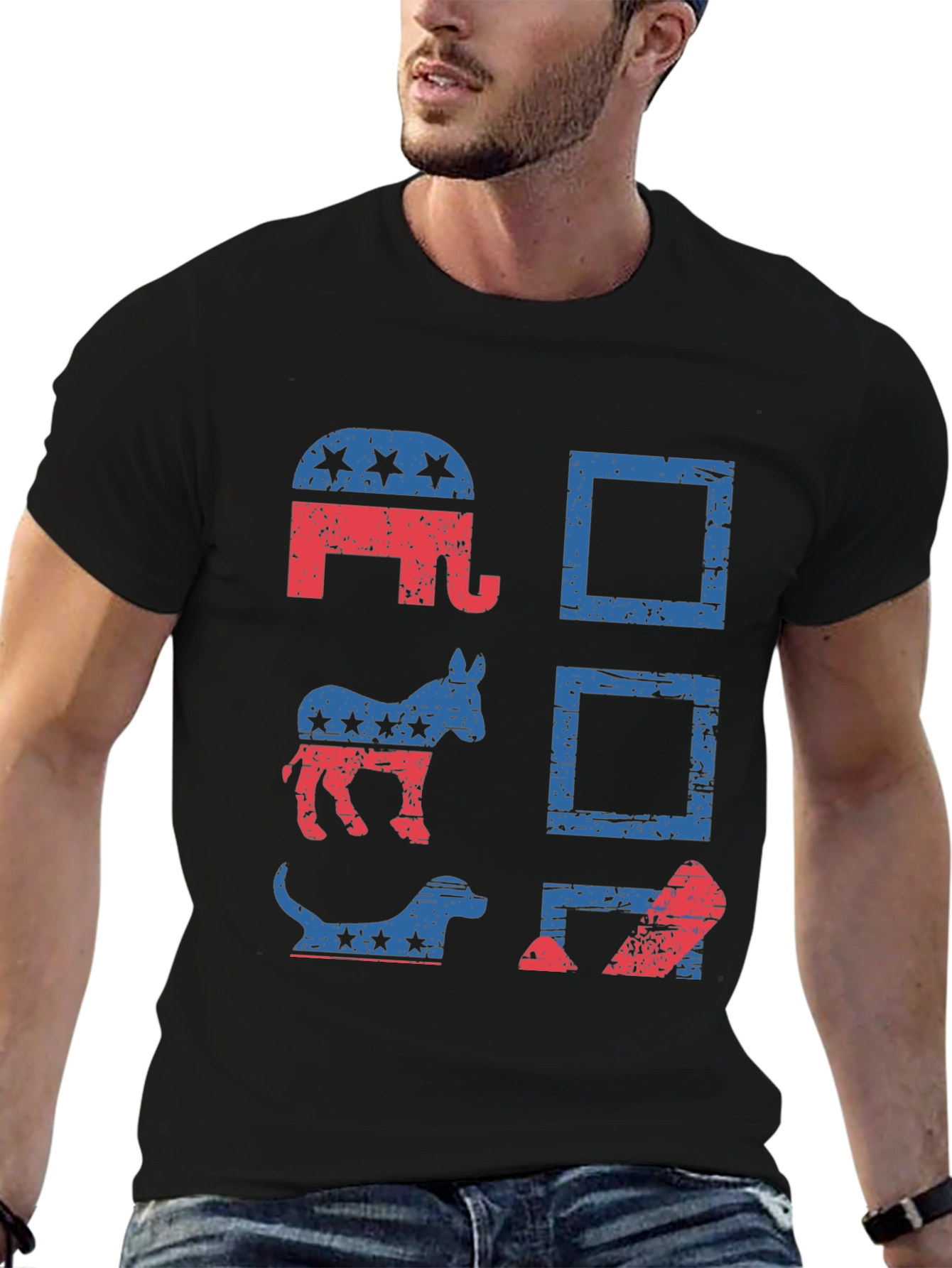 Black Political Animals T-Shirt - Vote Design view 6