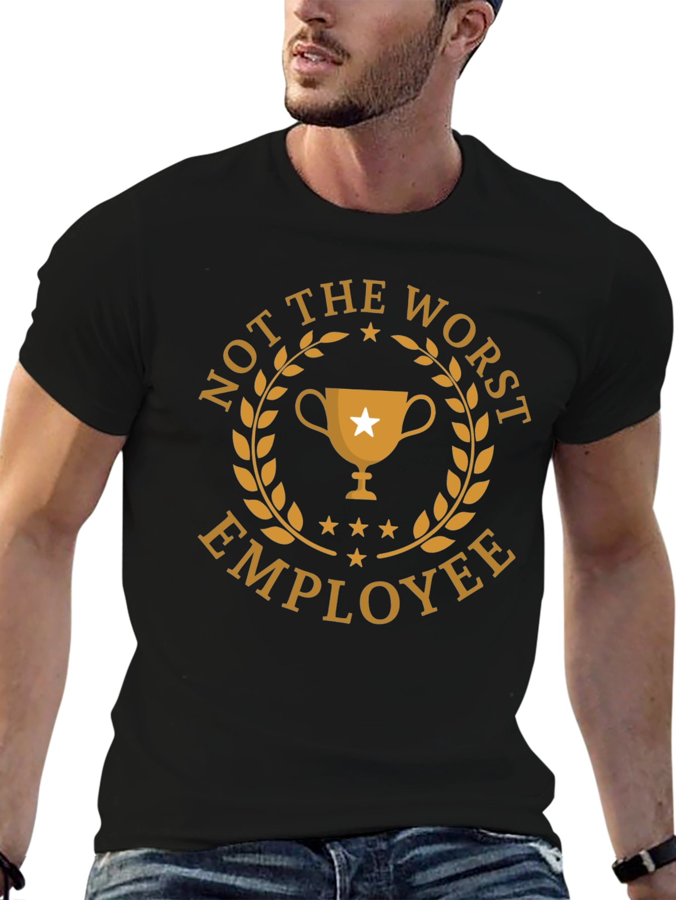 Black Not the Worst Employee Graphic T-Shirt view 6