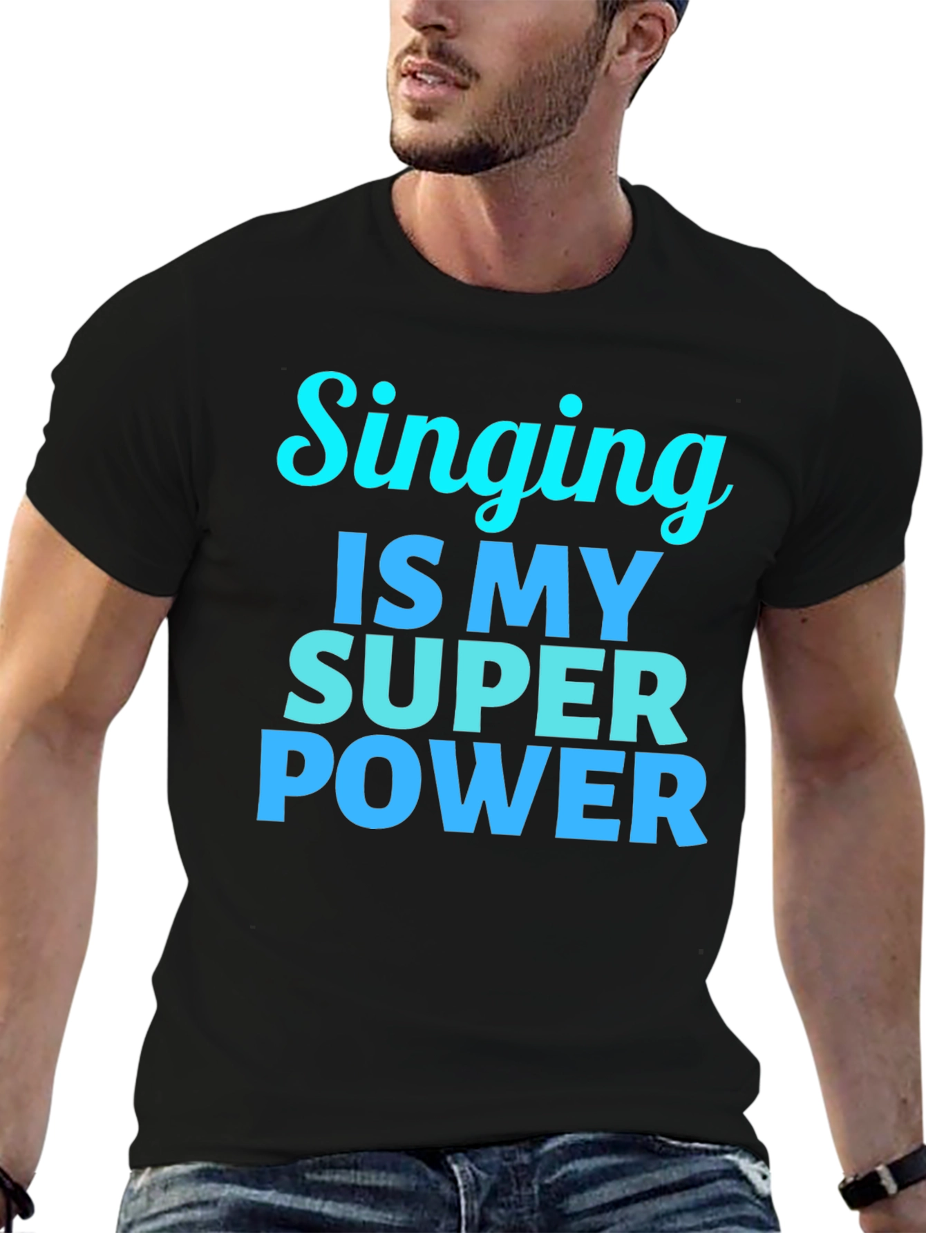 Black Singing is My Super Power Black T-Shirt view 6