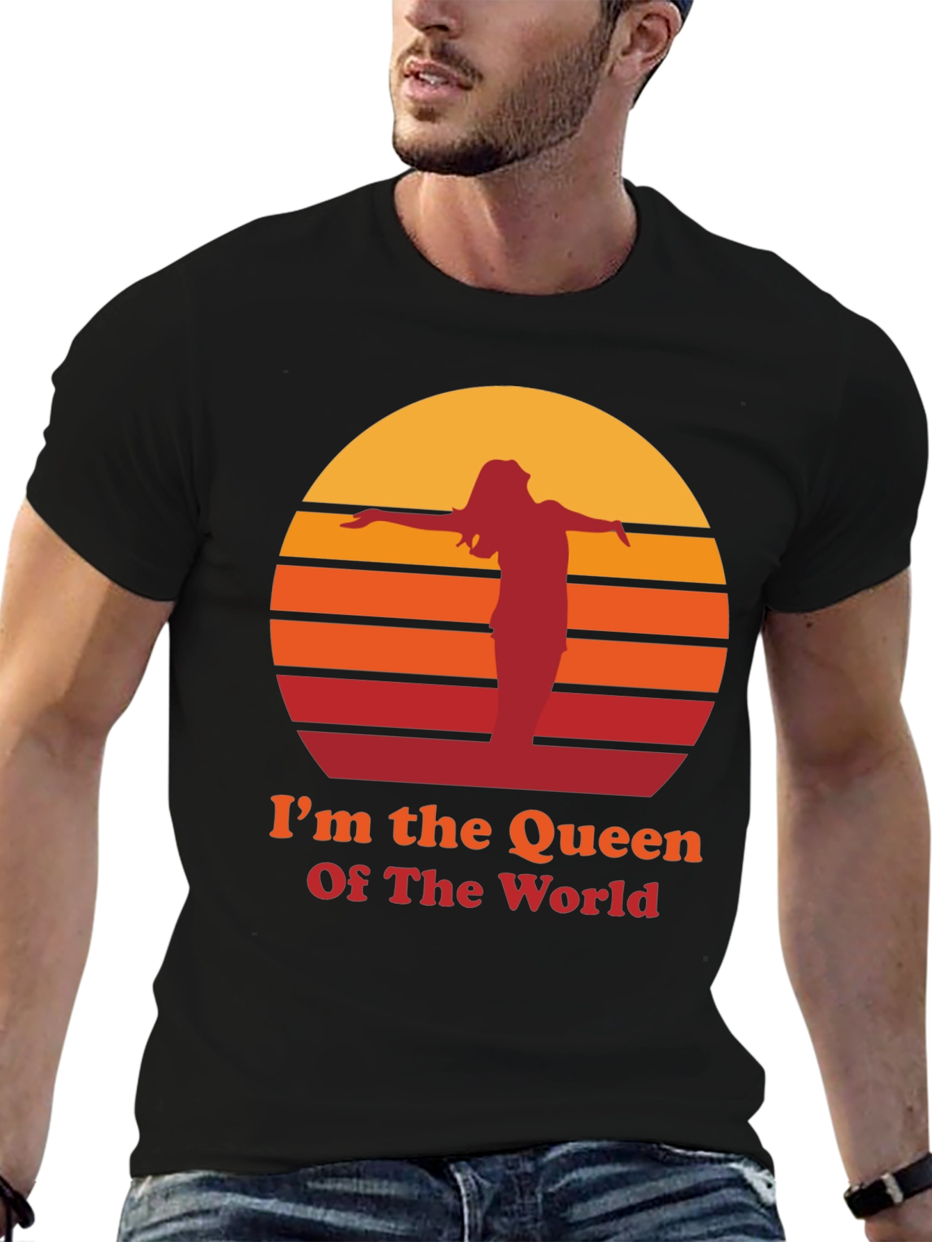 Black I'm The Queen Of The World T-Shirt view 6
