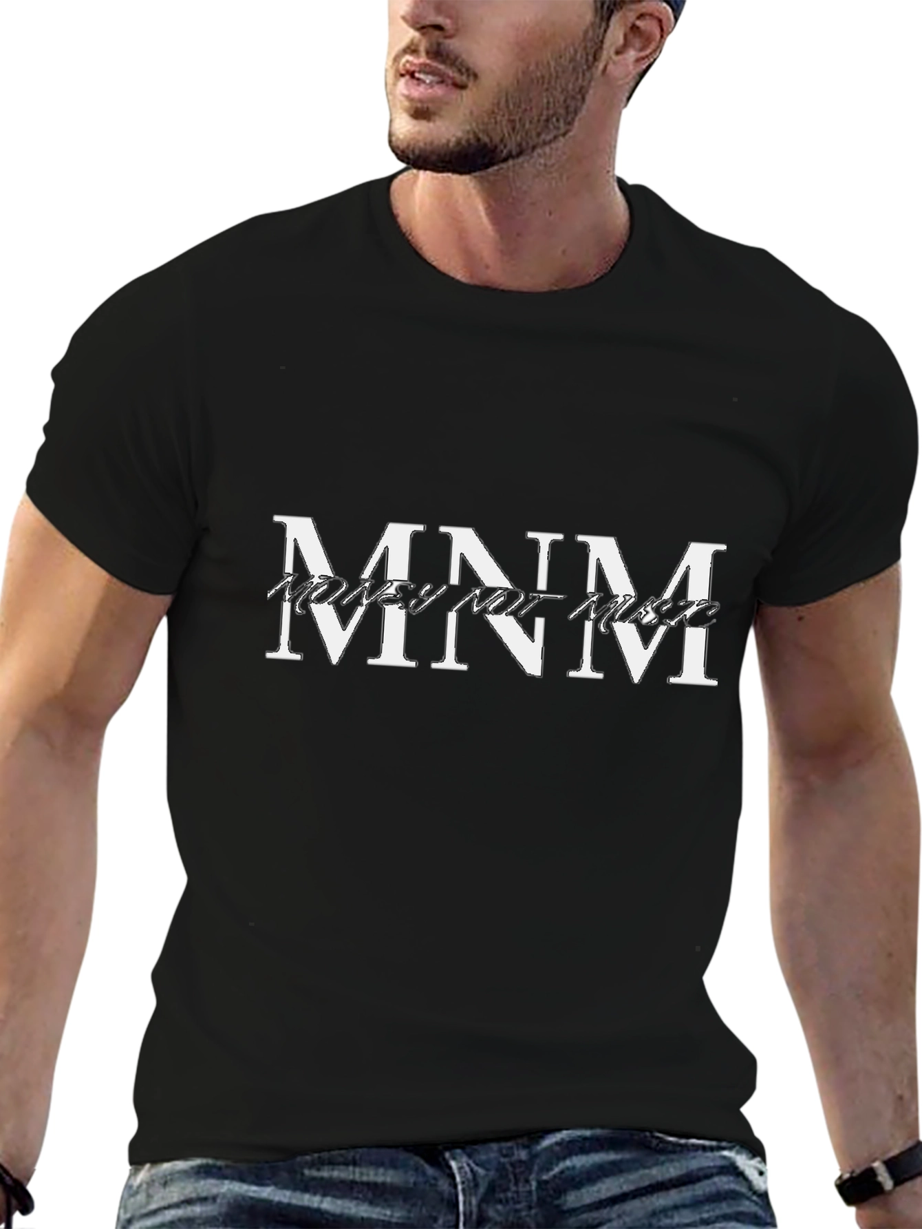 Black MNM Money Not Music Black T-Shirt view 6