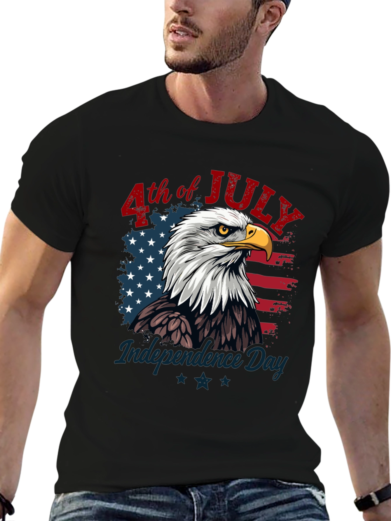 Black Patriotic Eagle T-Shirt - 4th of July Independence Day view 6