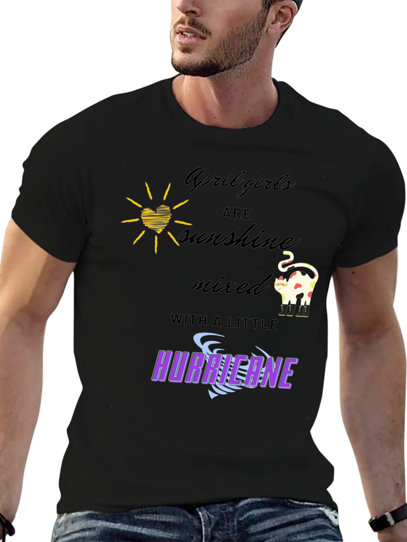 Black April Girls Sunshine Hurricane Graphic T-Shirt view 6